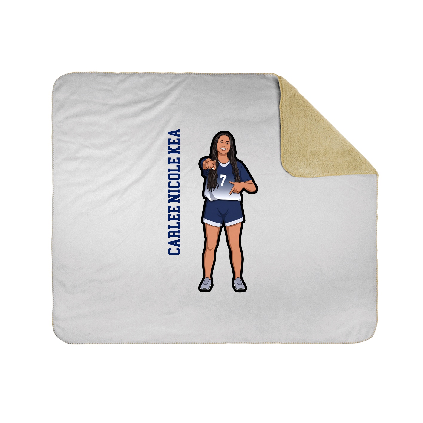 Throw Blanket — Name Vertical in White