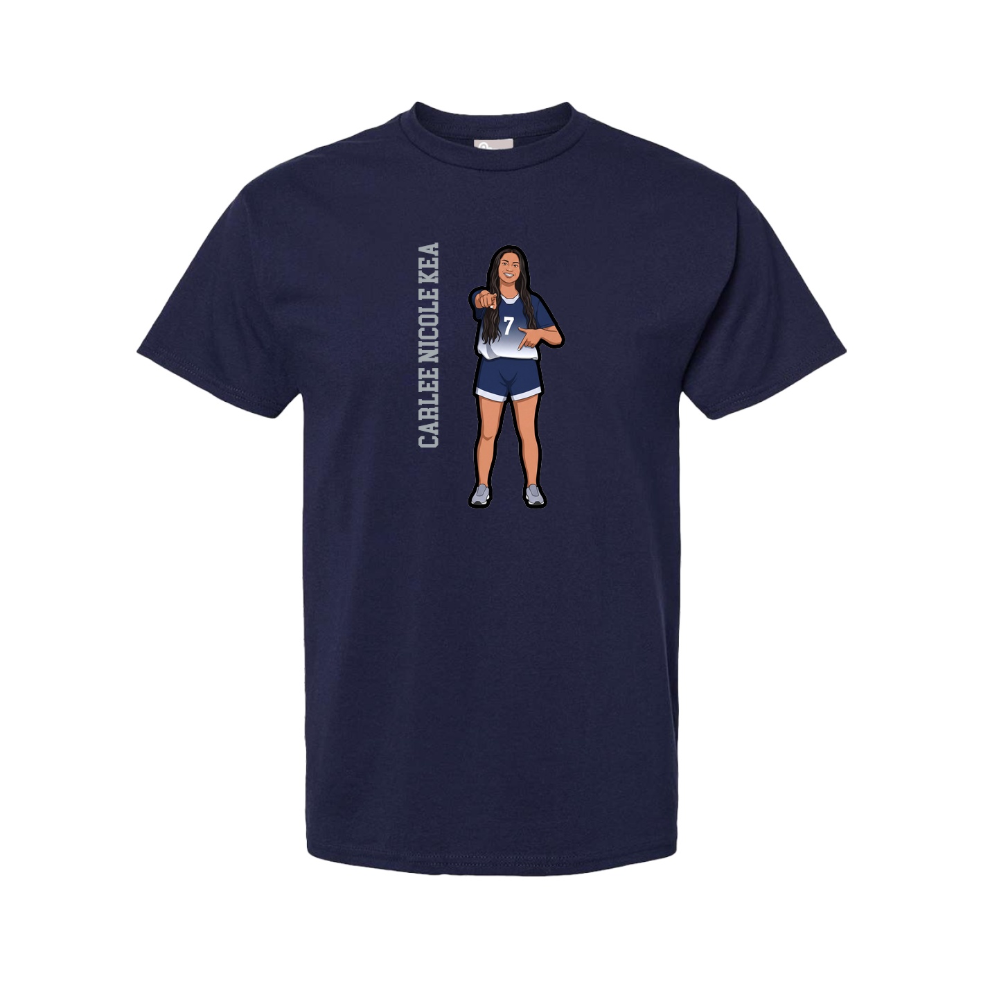 Youth Tee — Name Vertical in Navy