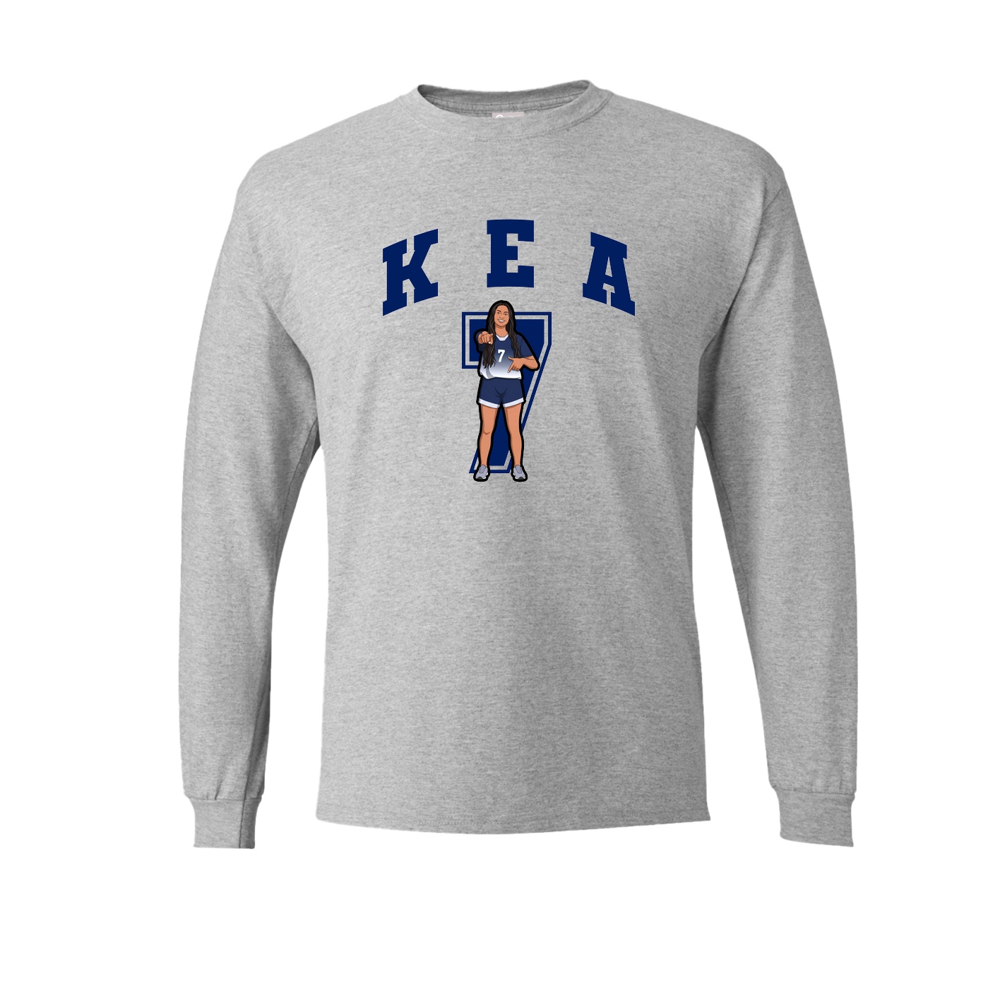 Long Sleeve Tee — Number in Grey