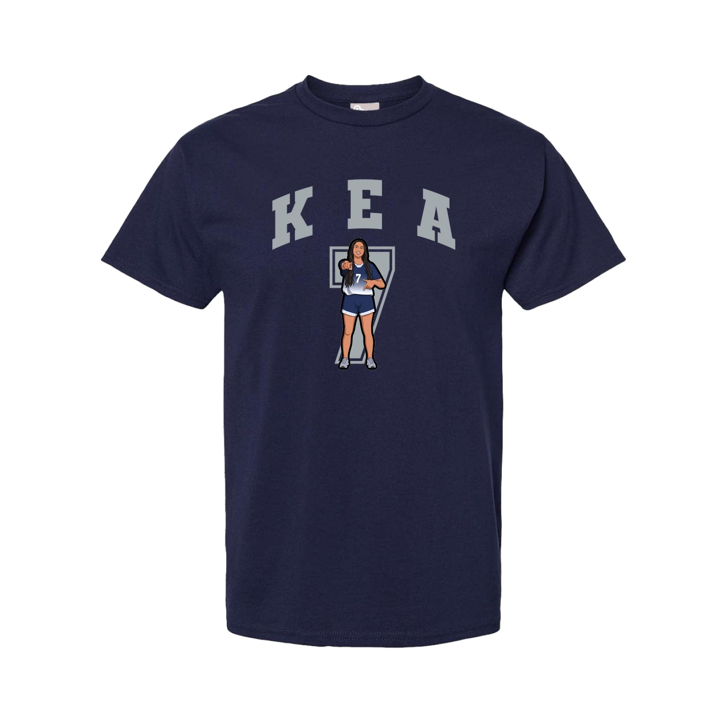 Youth Tee — Number in Navy