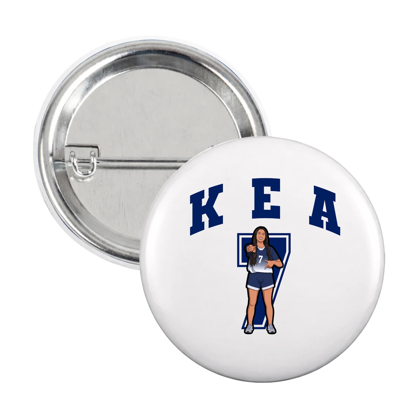 Game Day Button — Number in White