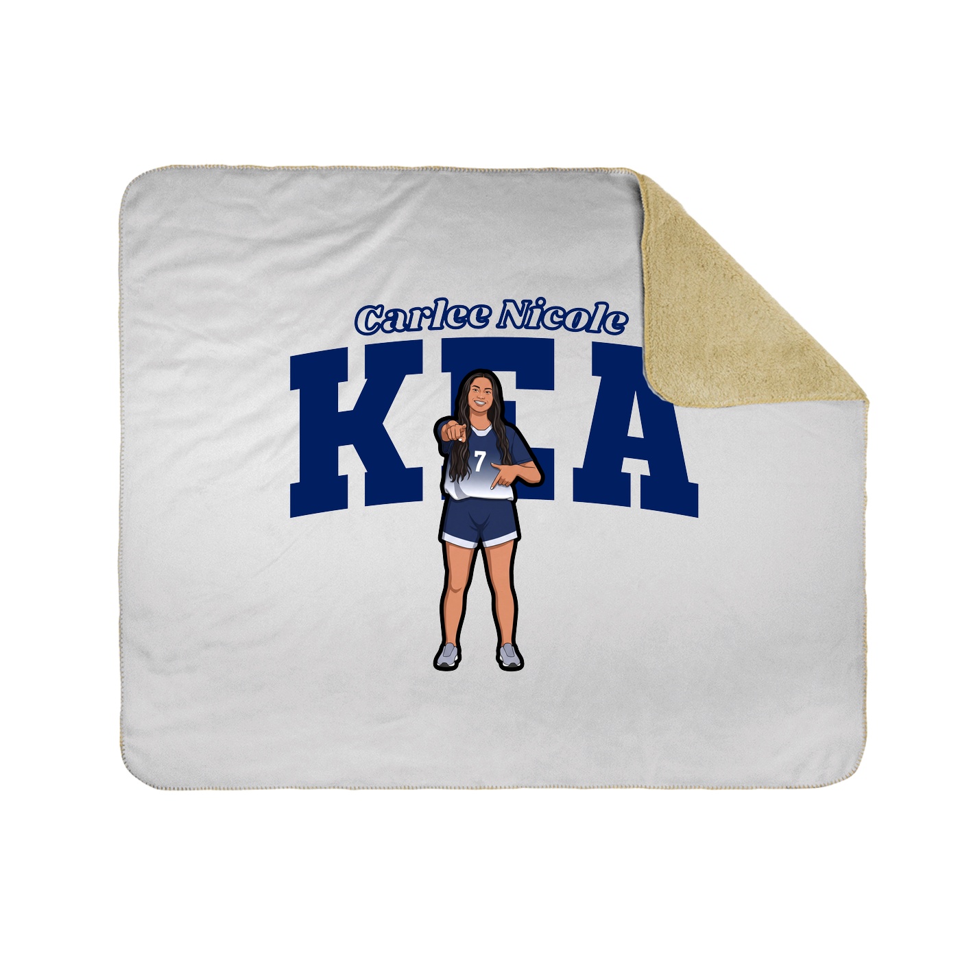 Throw Blanket — Name Arch in White