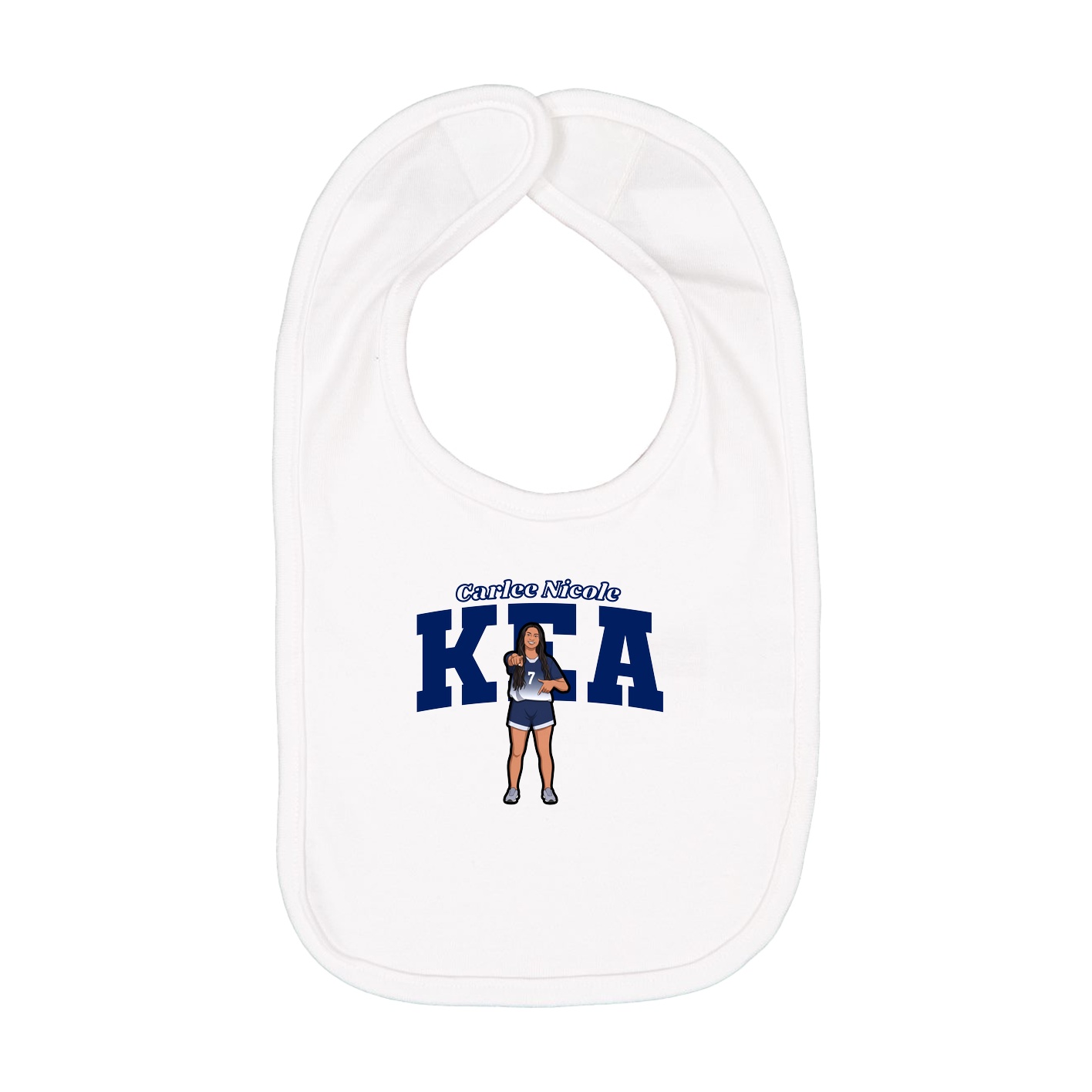 Infant Bib — Name Arch in White