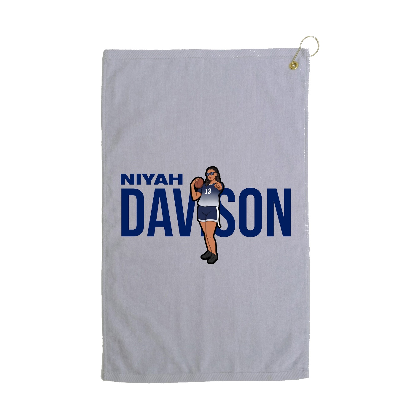 Golf Towel — Player Name in Grey