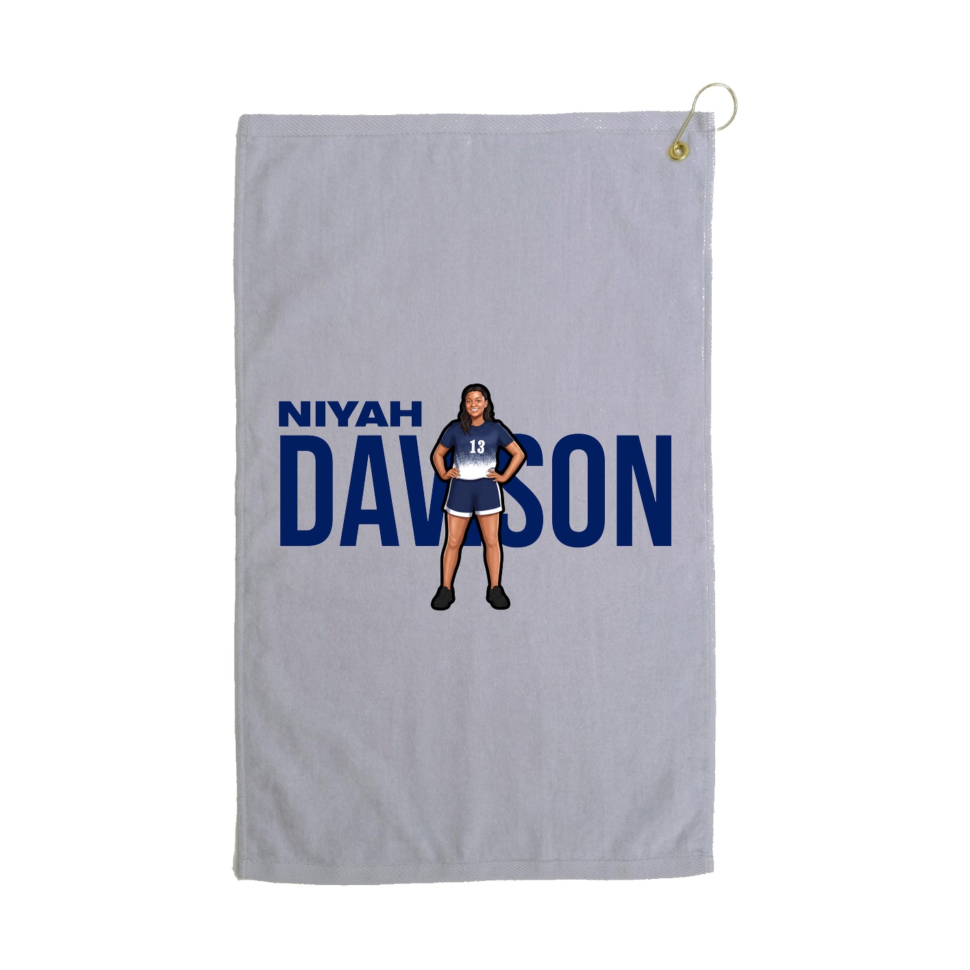 Golf Towel — Player Name in Grey