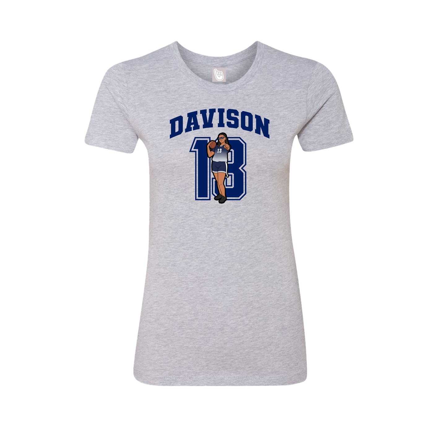 Fitted Women's Tee — Number in Grey