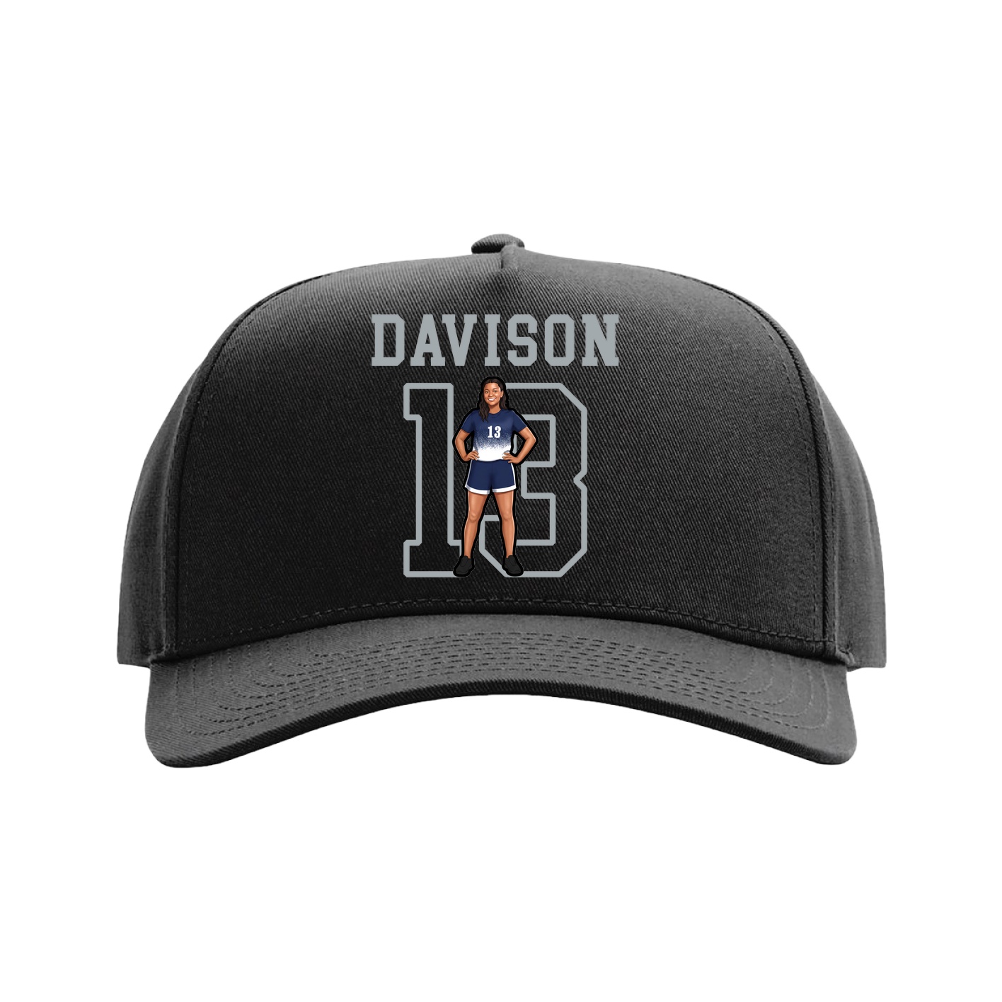Full Fabric Five-Panel Champ Cap — Shirsey in Black