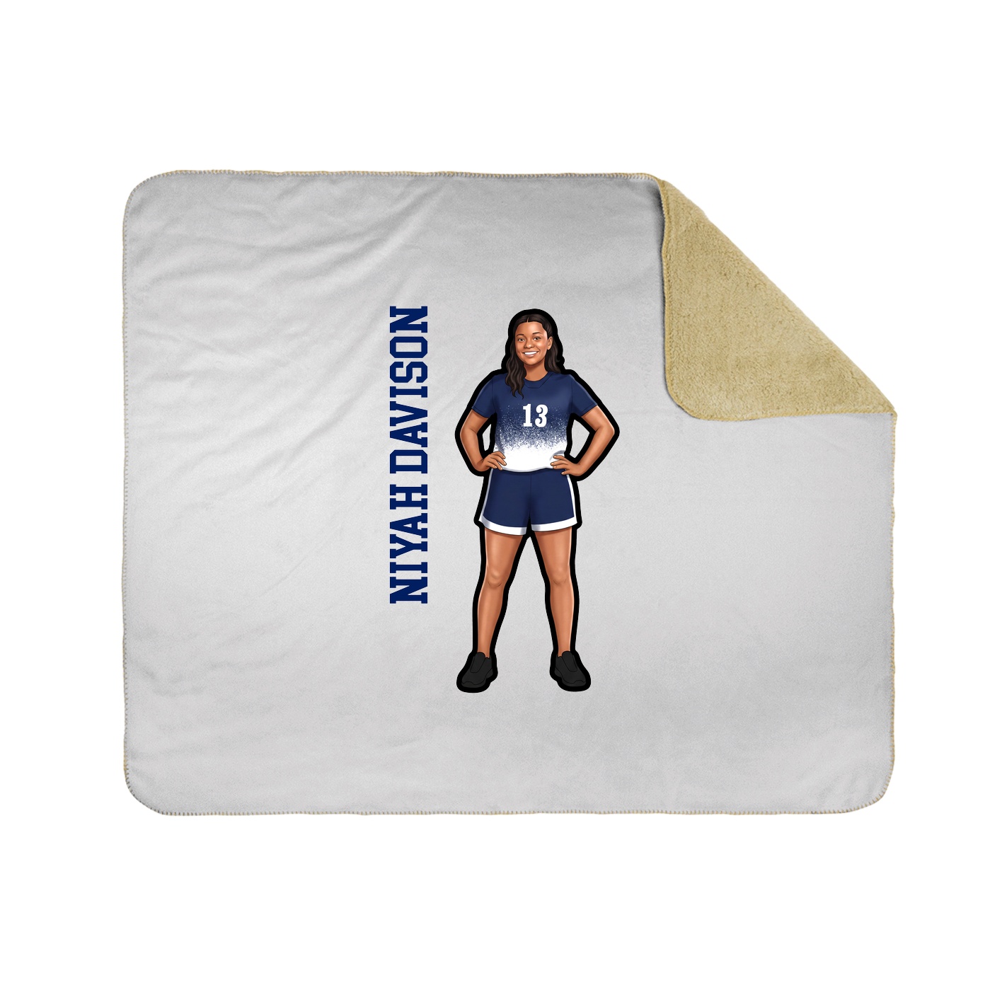 Throw Blanket — Name Vertical in White