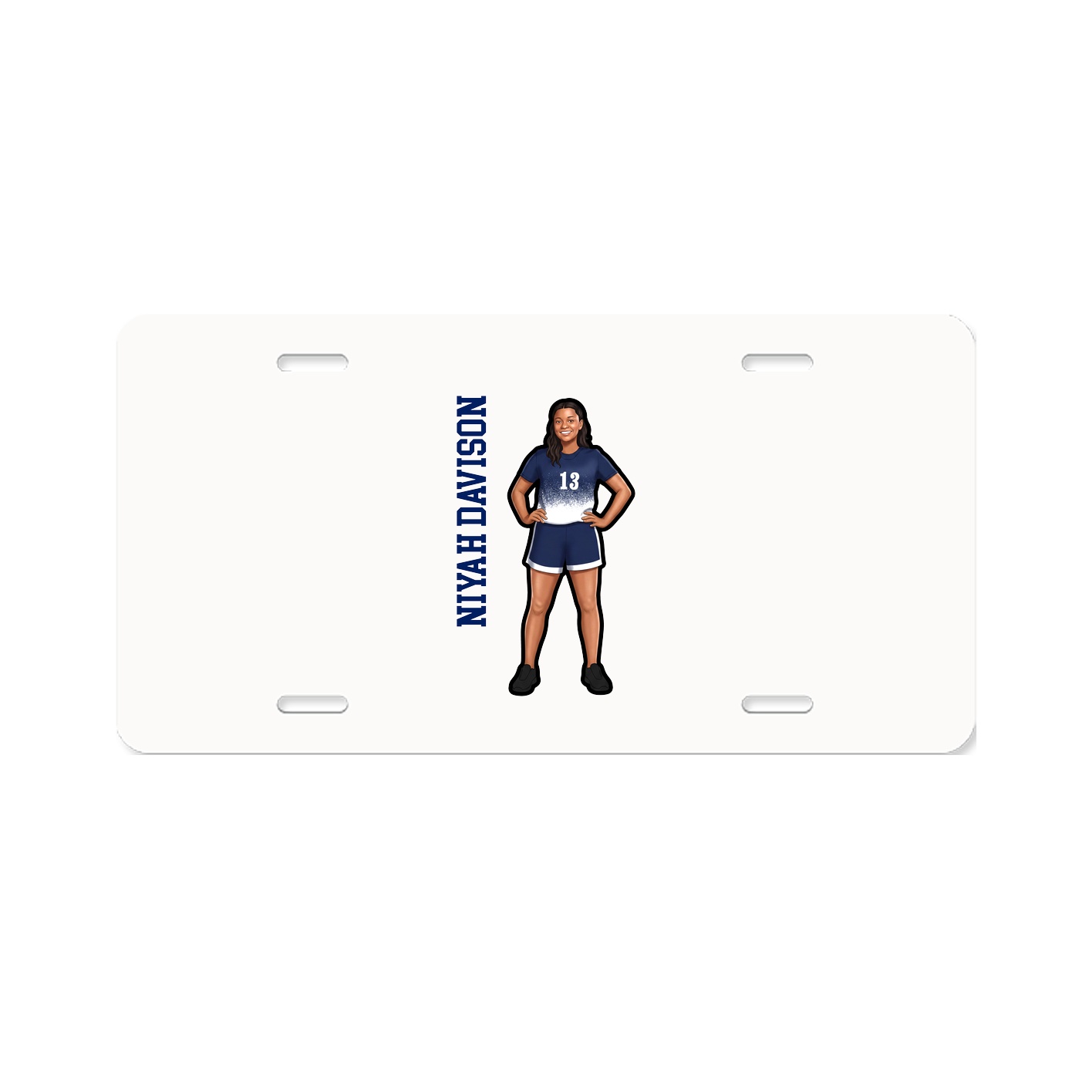 License Plate — Name Vertical in Classic