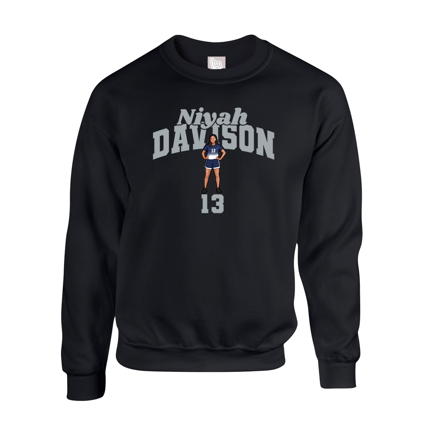 Fleece Crew — Signature Arch in Black