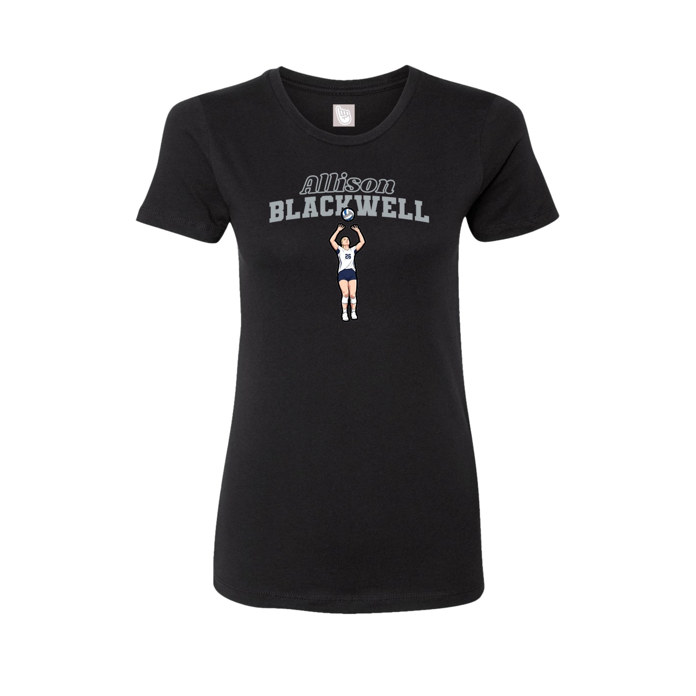 Fitted Women's Tee — Name Arch in Black