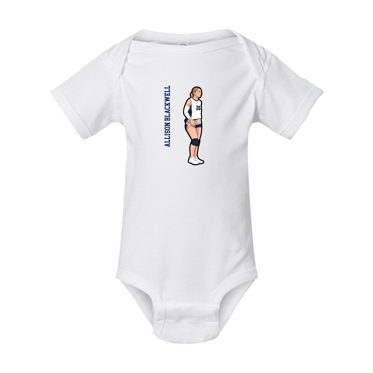 Baby Onesie — Name Vertical in White