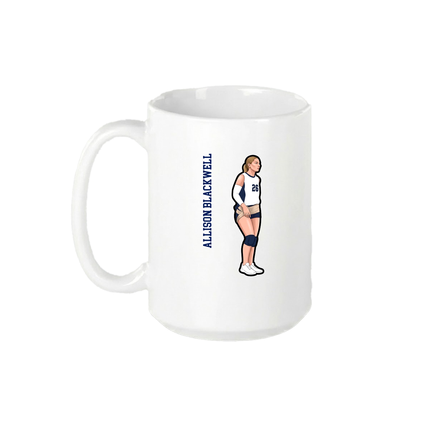 15oz Coffee Mug — Name Vertical in White