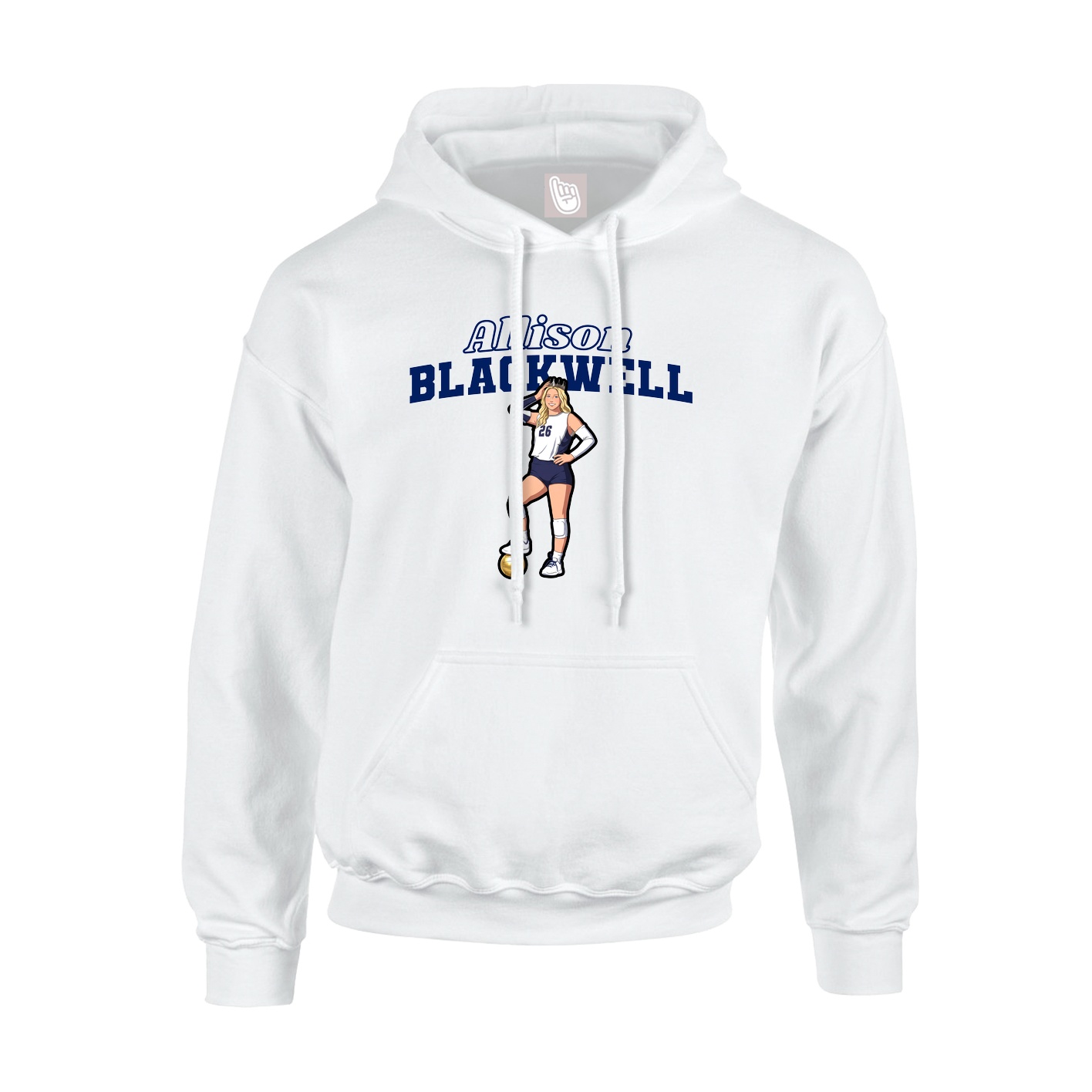 Youth Hoodie — Name Arch in White