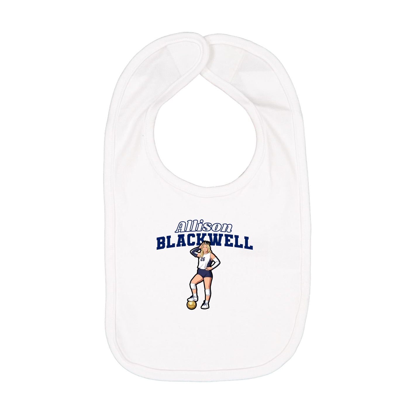 Infant Bib — Name Arch in White