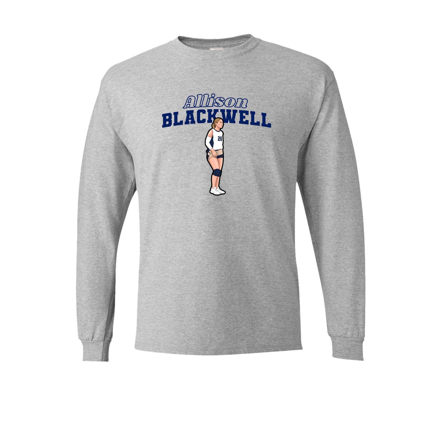 Long Sleeve Tee — Name Arch in Grey