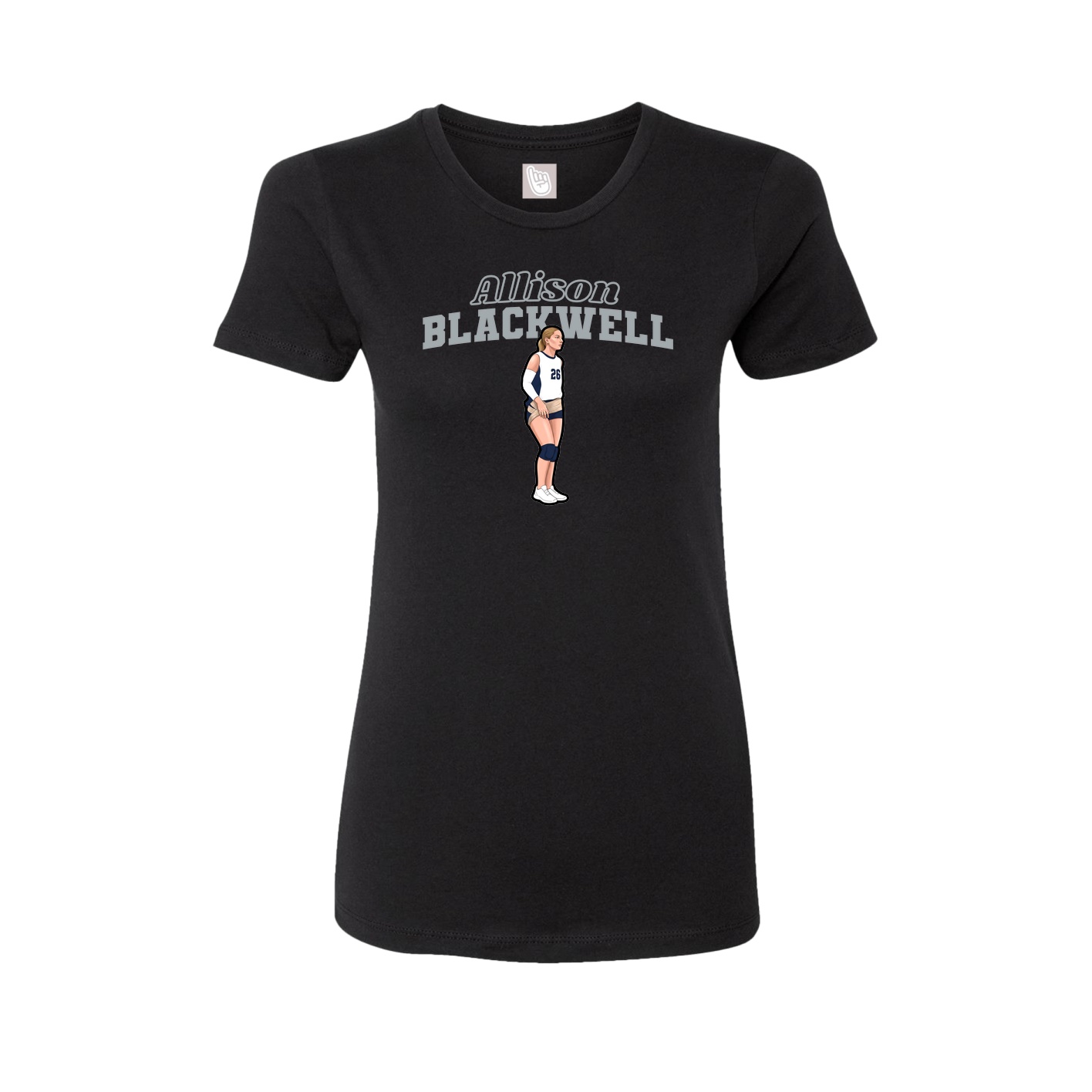 Fitted Women's Tee — Name Arch in Black