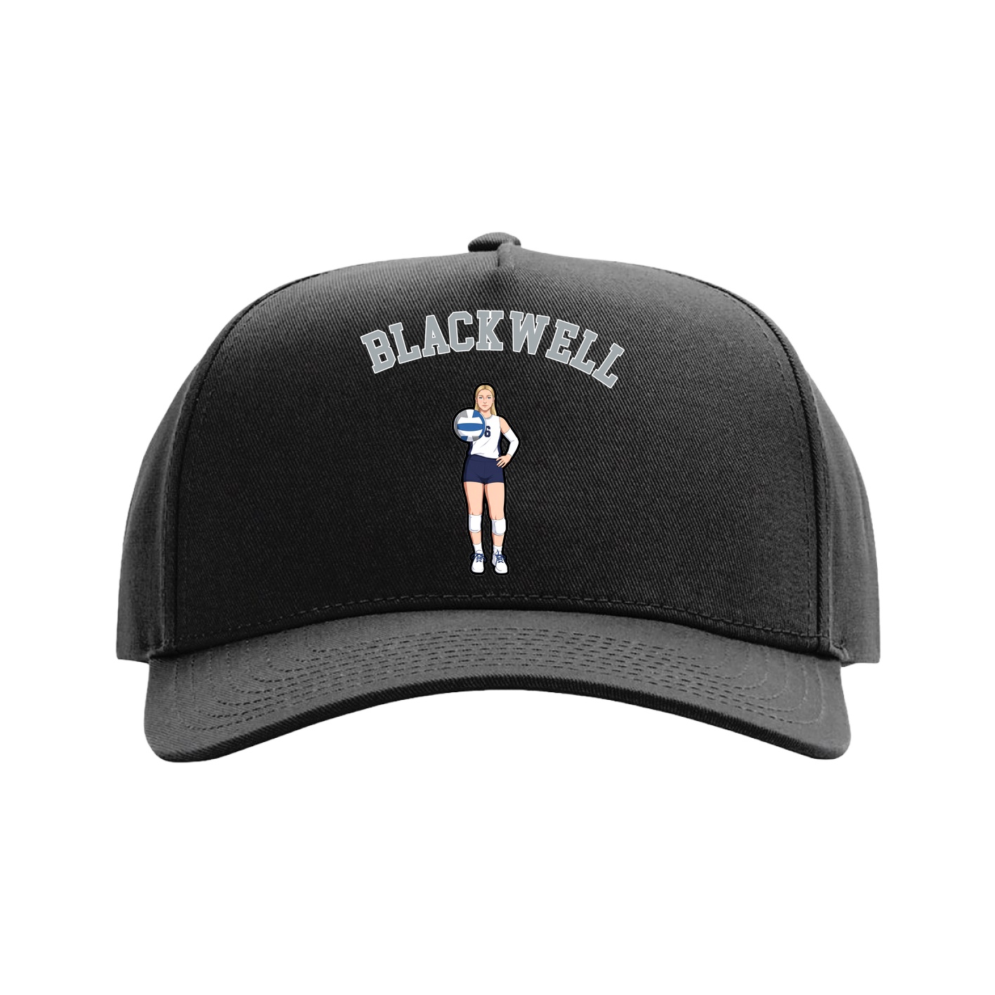 Full Fabric Five-Panel Champ Cap — Shirsey Arch in Black