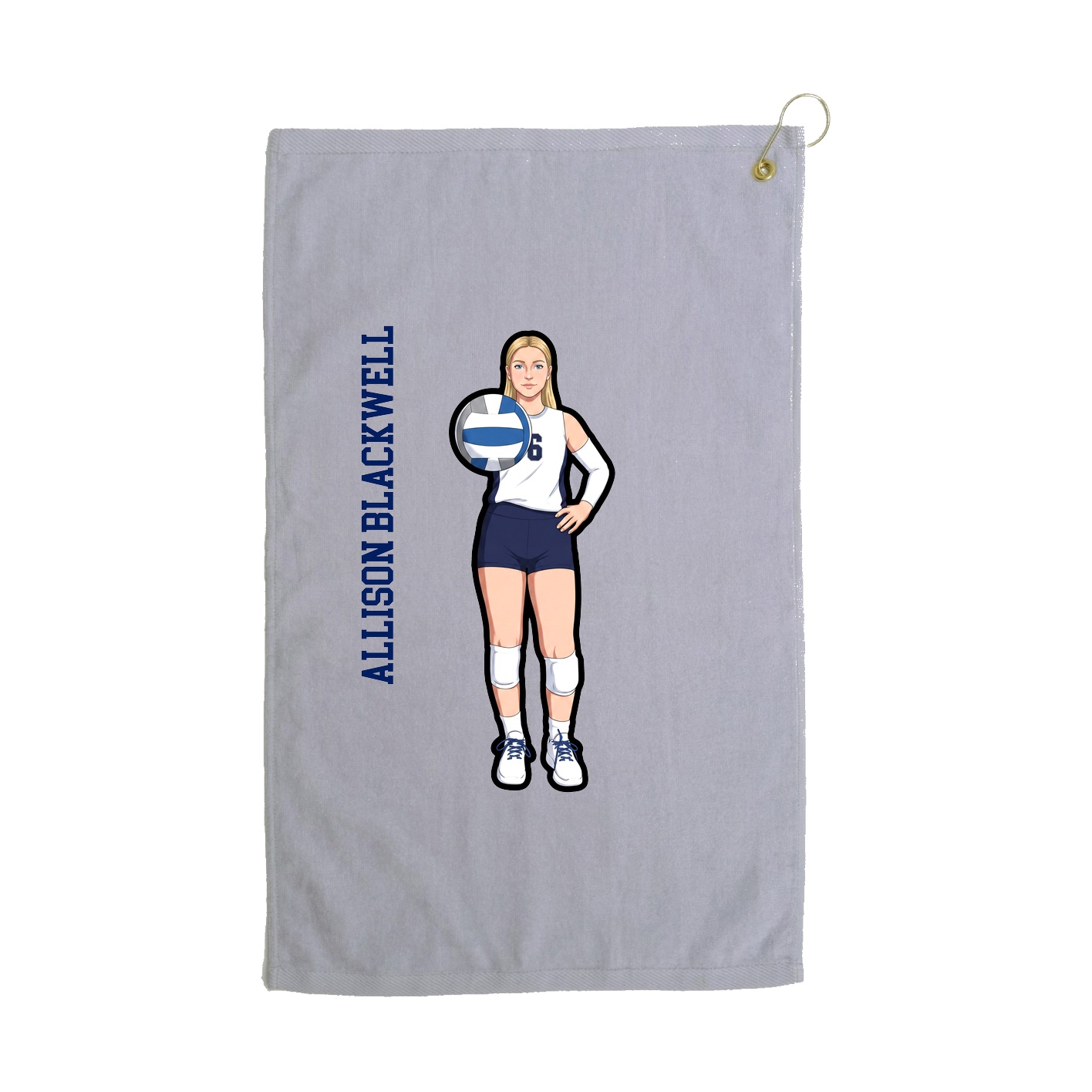 Golf Towel — Name Vertical in Grey