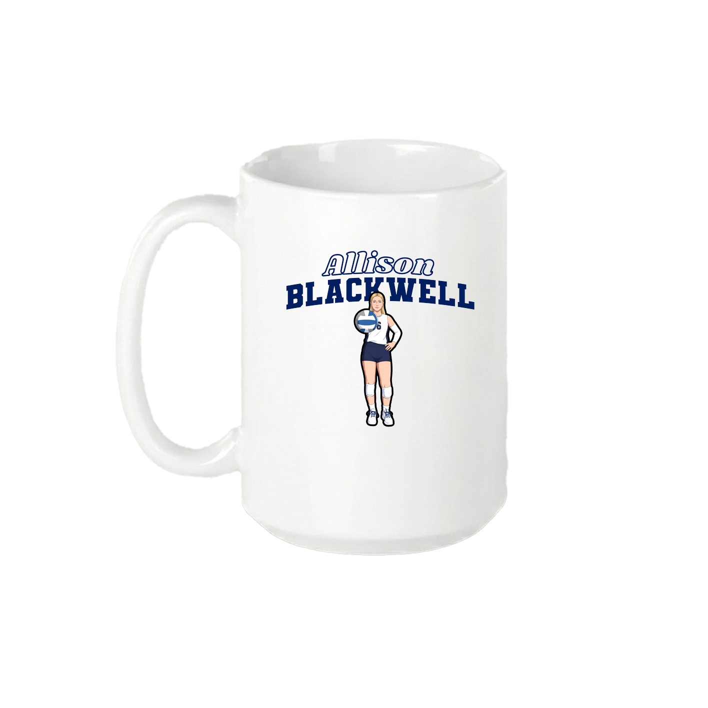 15oz Coffee Mug — Name Arch in White