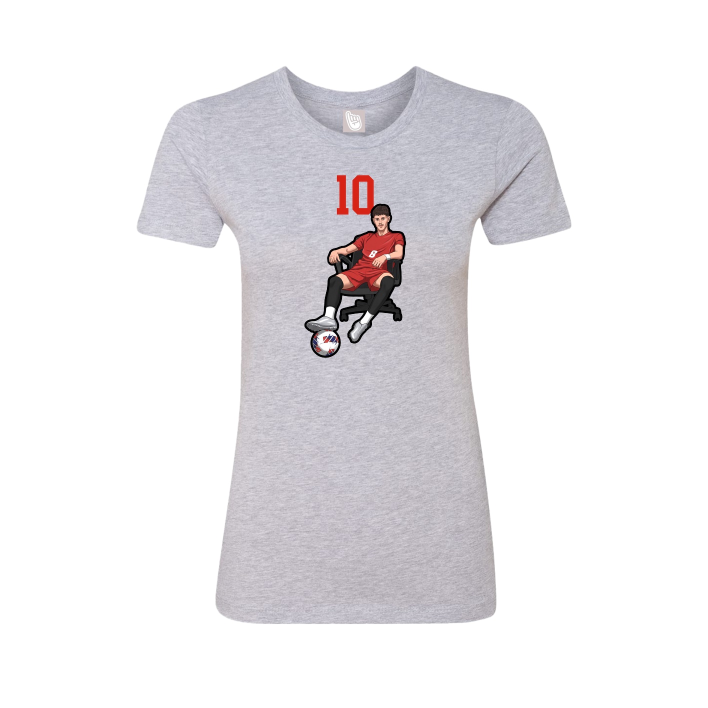 Fitted Women's Tee — Number Top in Grey