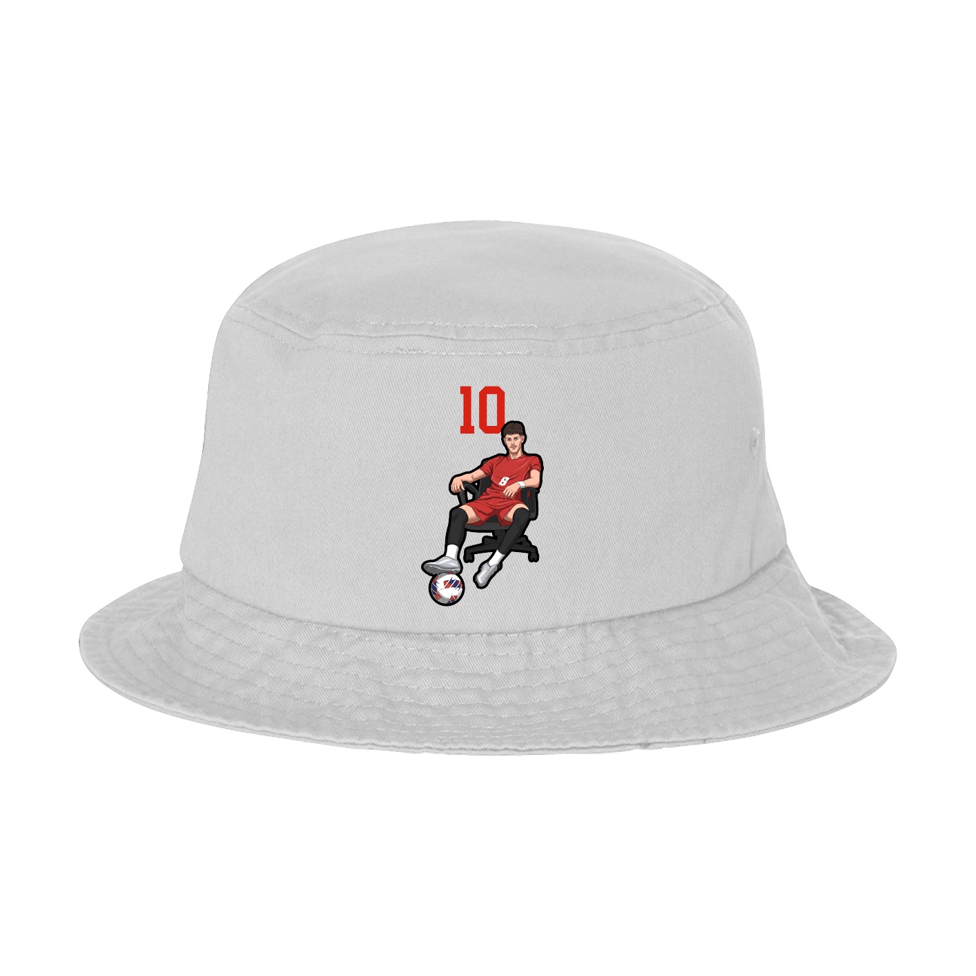 Bucket Cap — Number Top in White