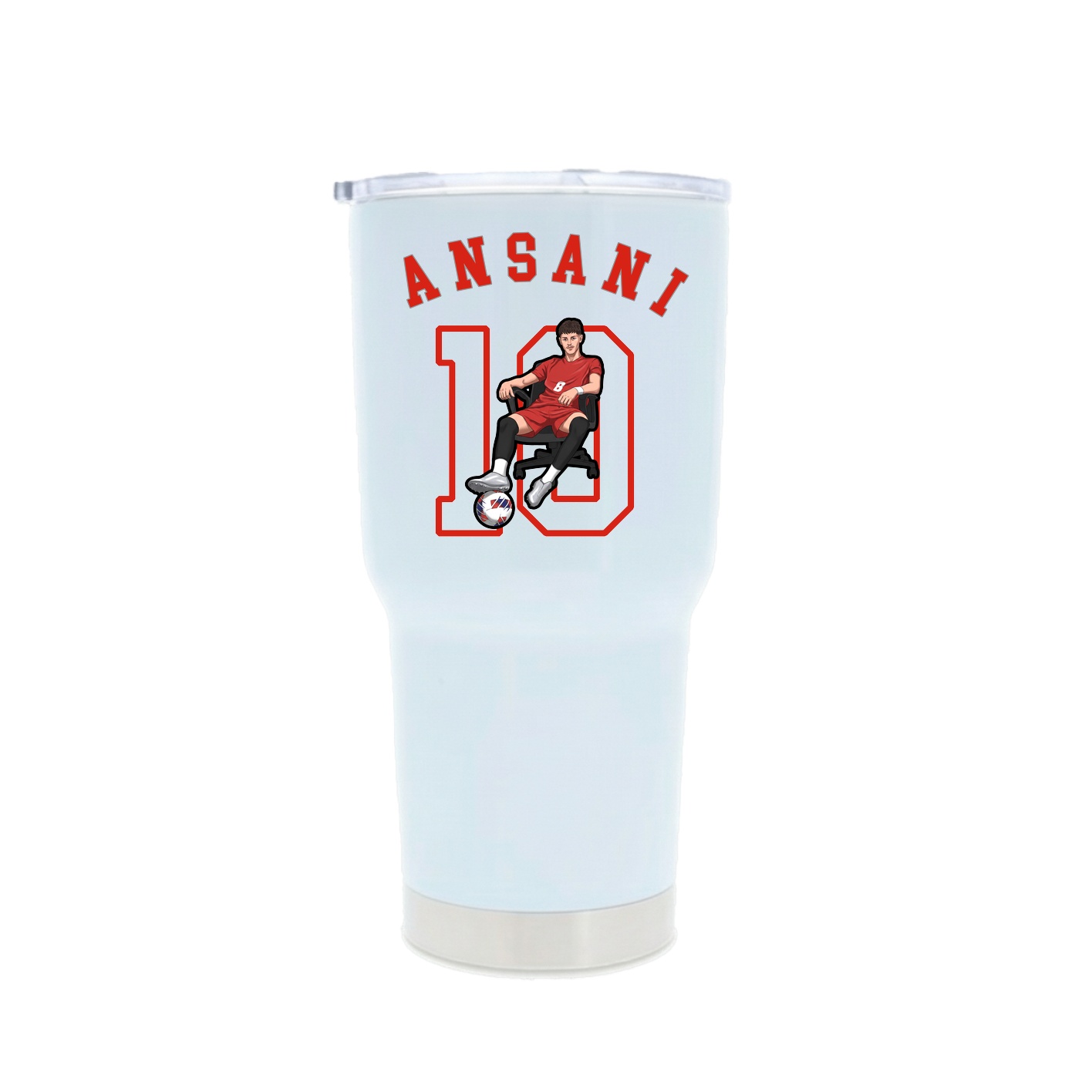 30oz Stainless Steel Tumbler — Shirsey Arch in White