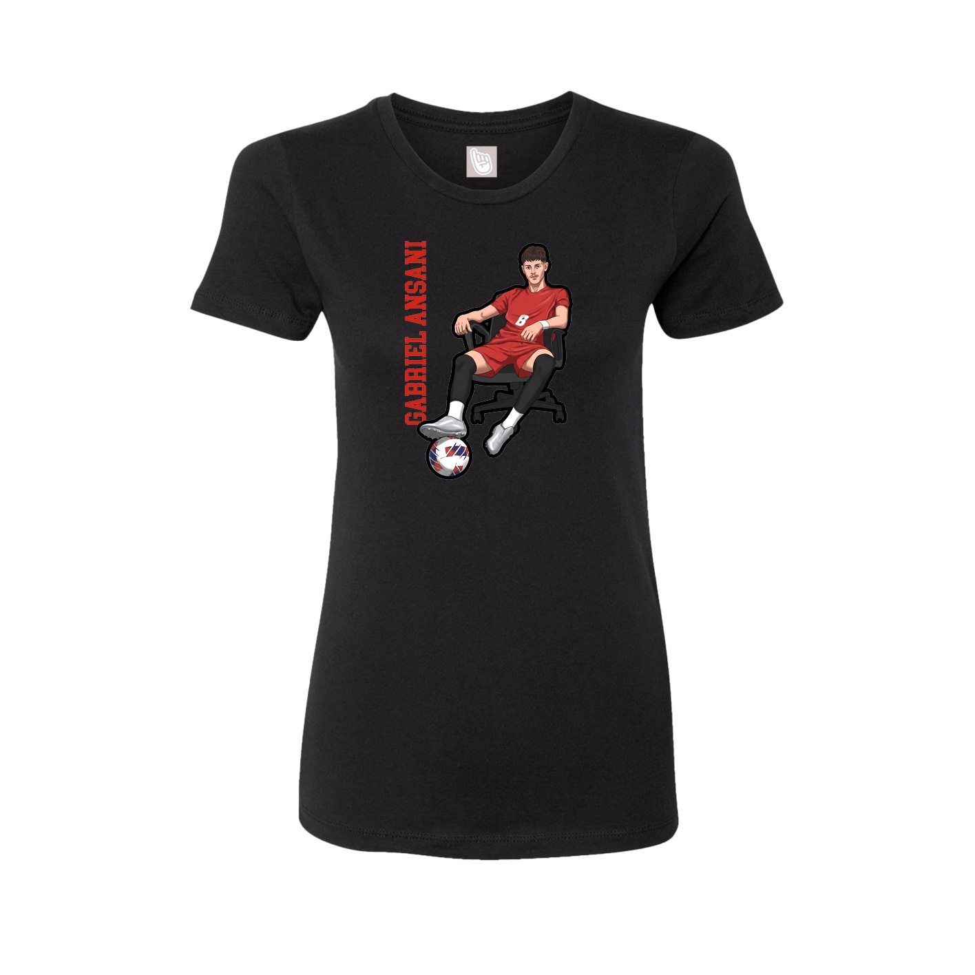 Fitted Women's Tee — Name Vertical in Black