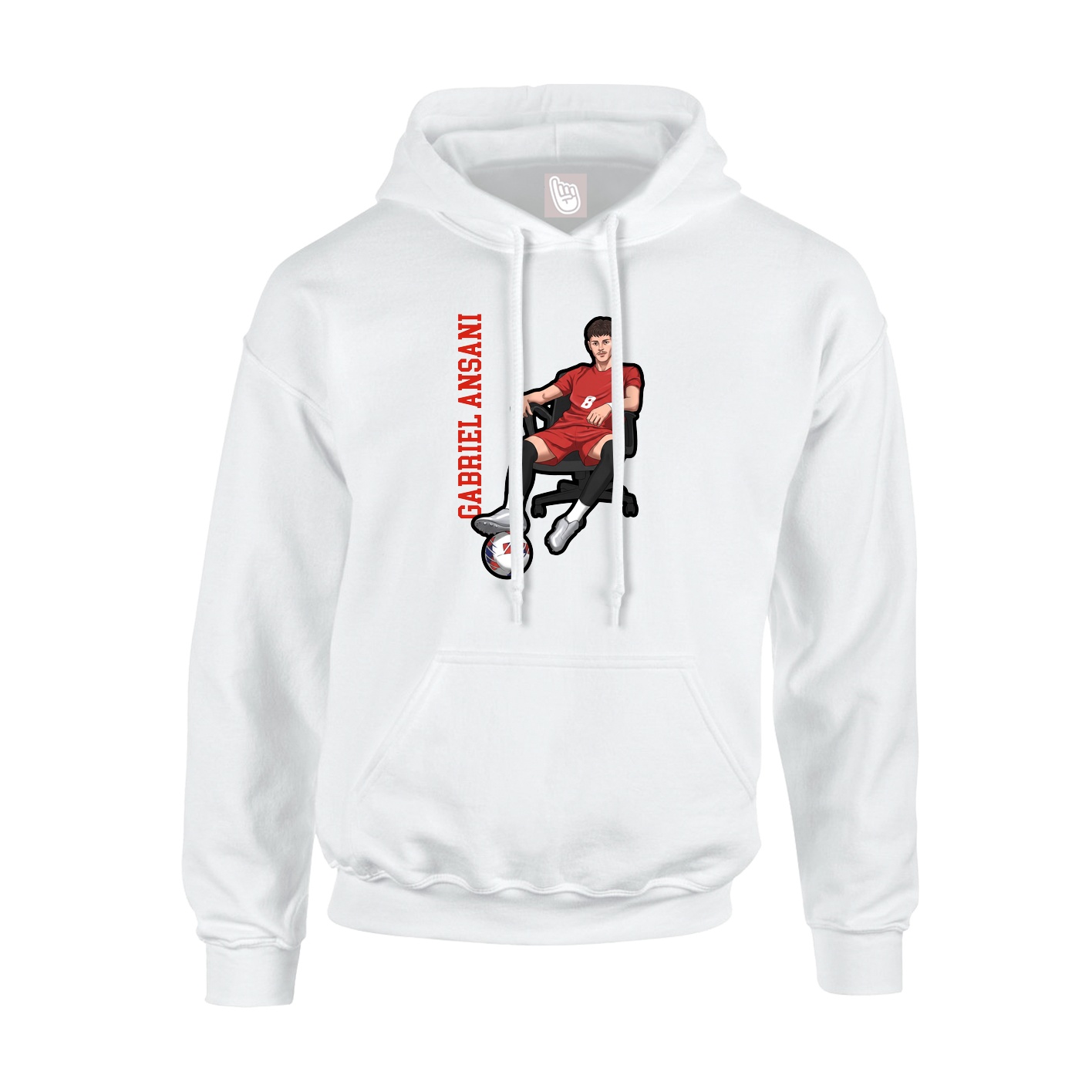 Youth Hoodie — Name Vertical in White