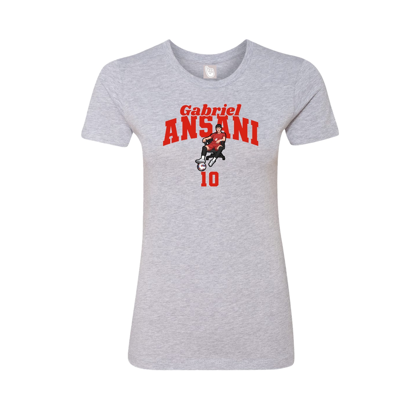 Fitted Women's Tee — Signature Arch in Grey