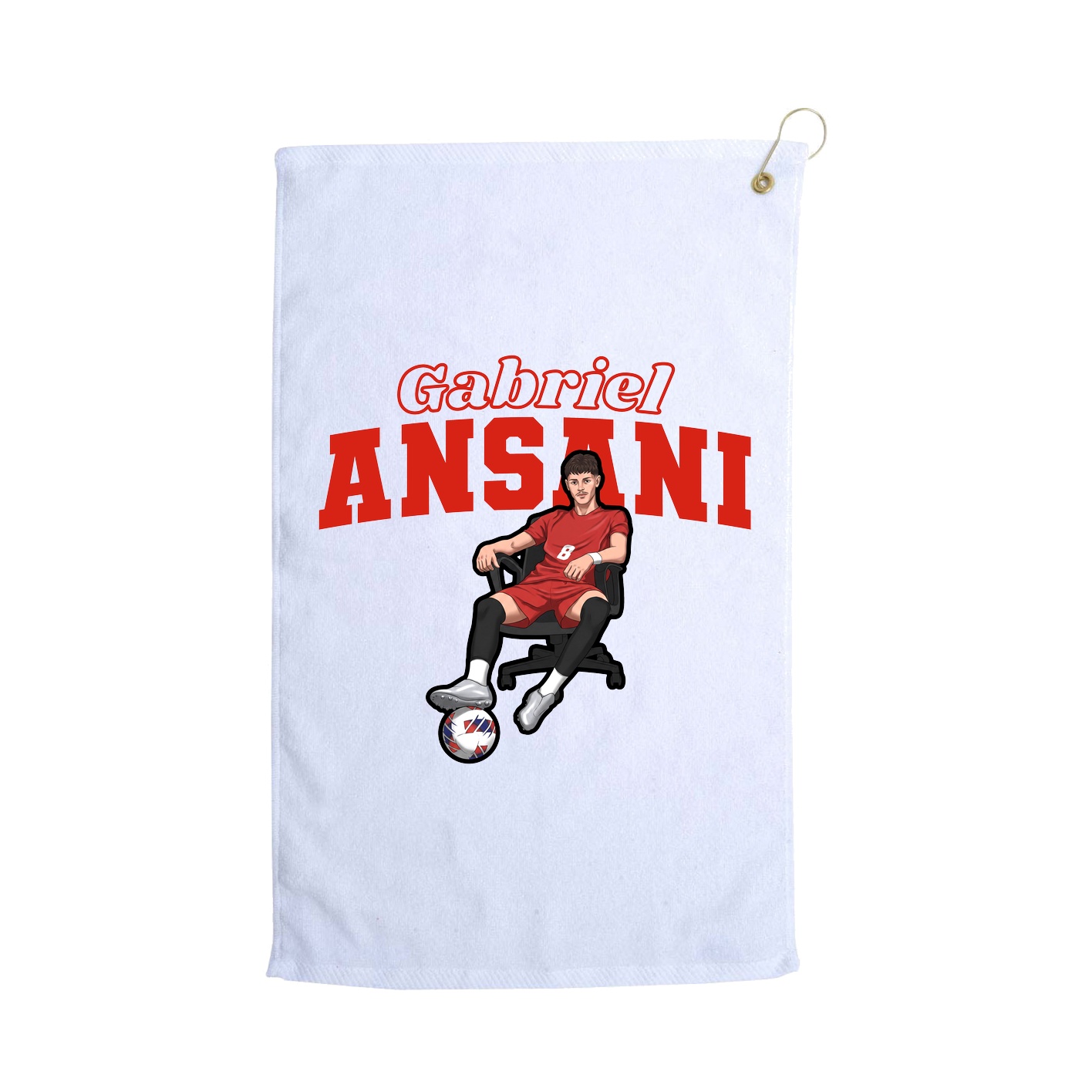 Golf Towel — Name Arch in White