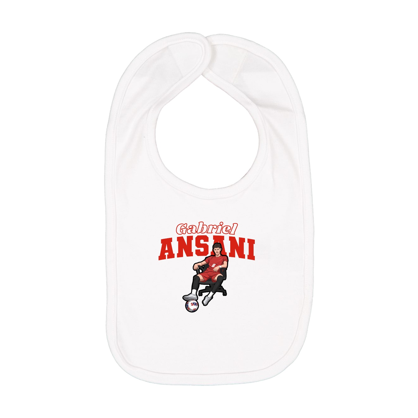 Infant Bib — Name Arch in White