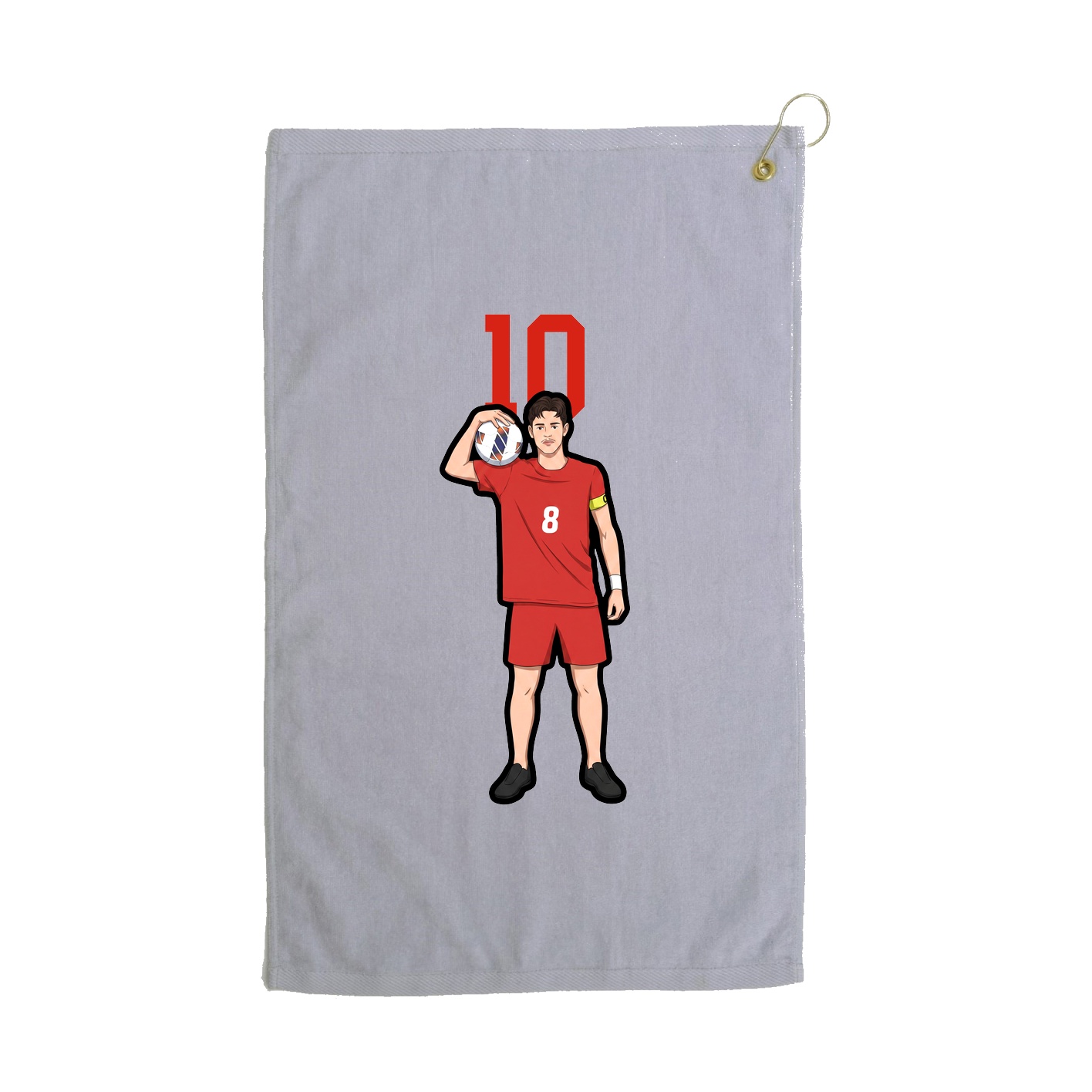 Golf Towel — Number Top in Grey