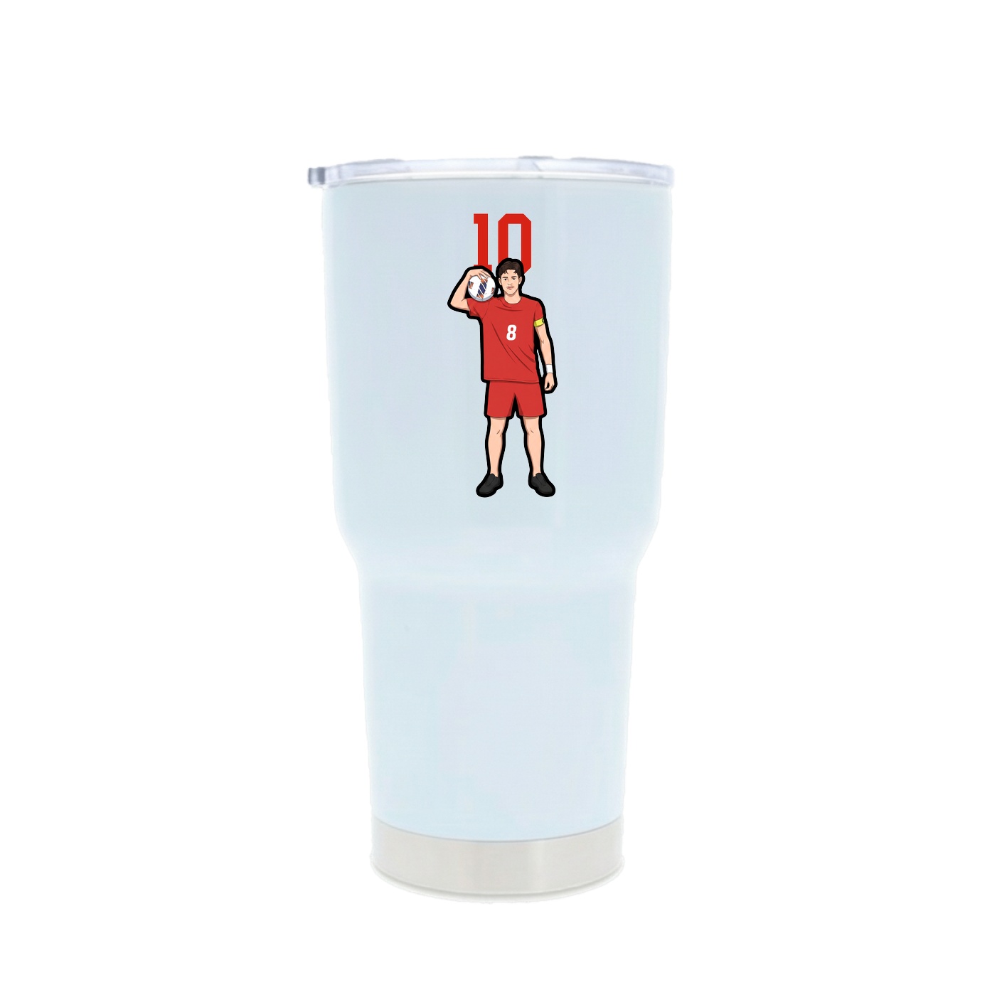 30oz Stainless Steel Tumbler — Number Top in White