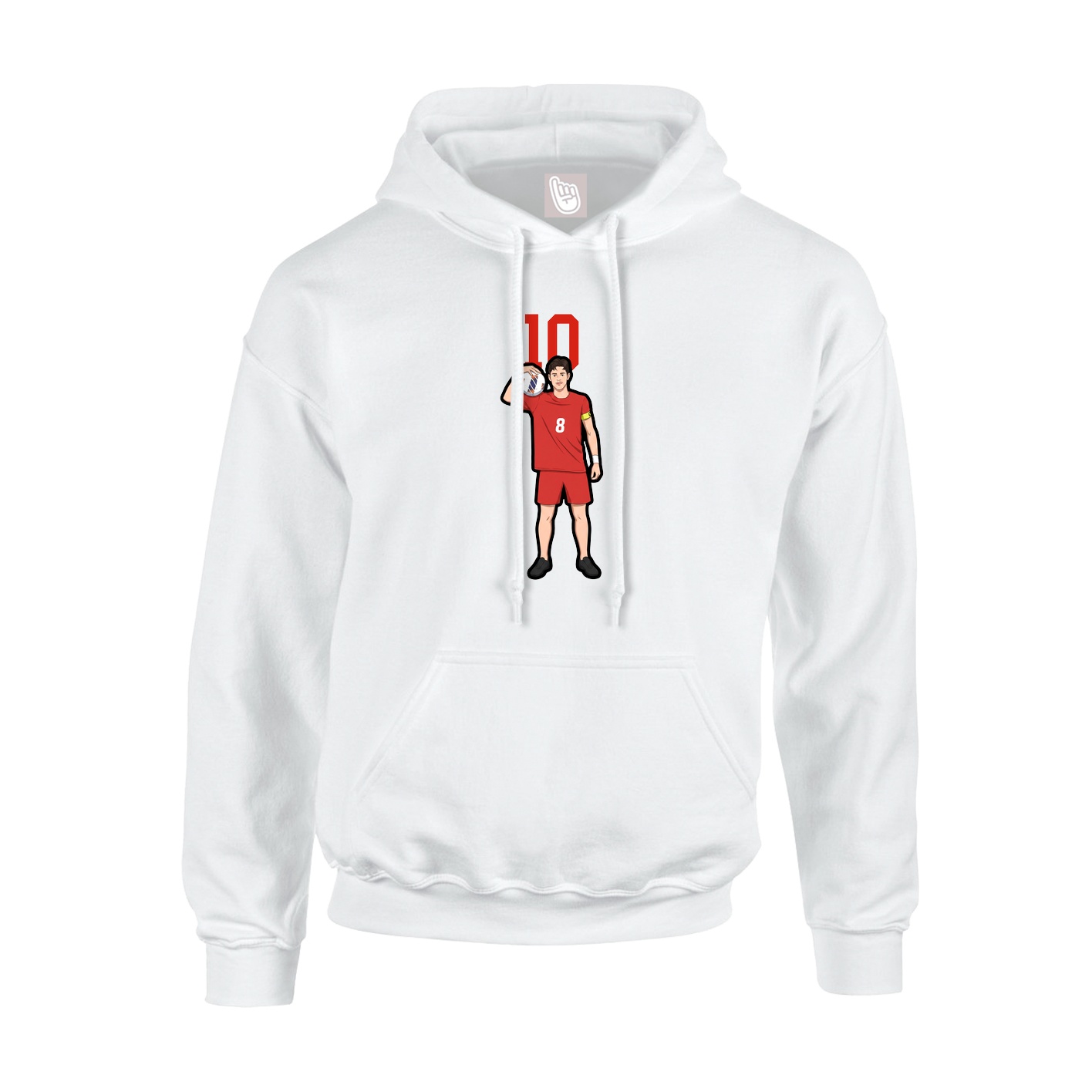 Youth Hoodie — Number Top in White