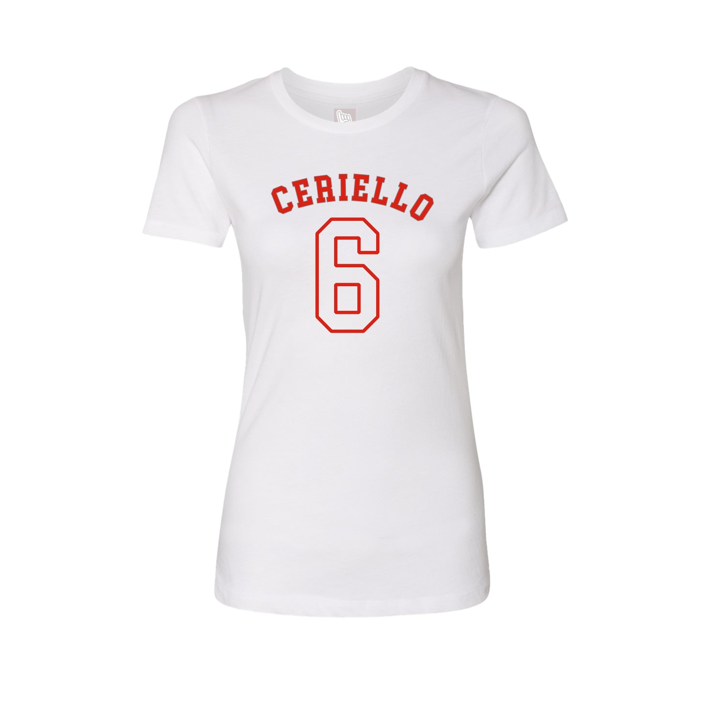 Fitted Women's Tee — Shirsey Arch in White