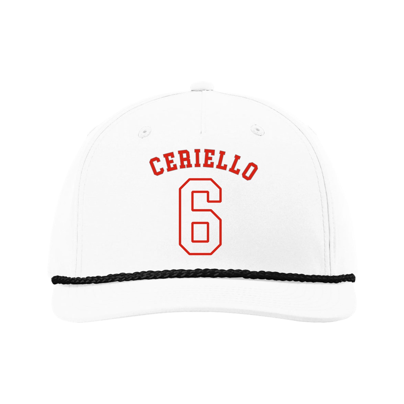 Five-Panel Classic Rope Cap — Shirsey Arch in White