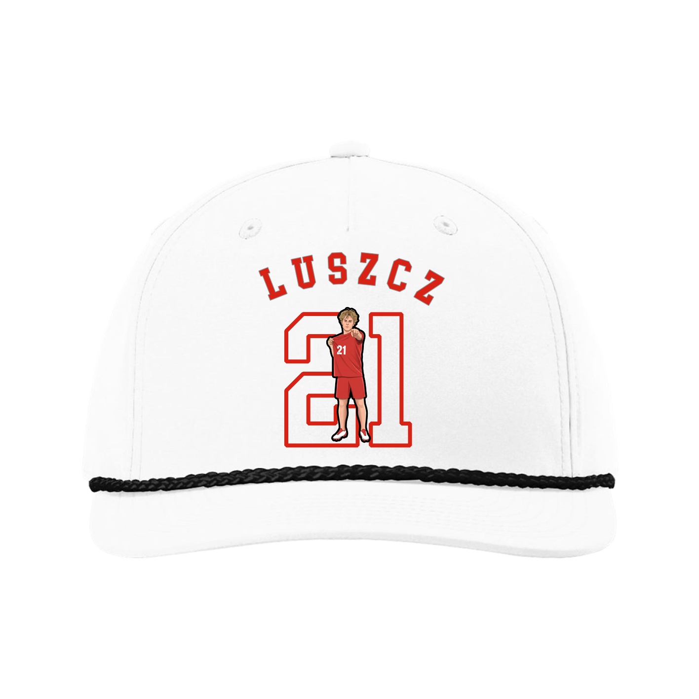 Five-Panel Classic Rope Cap — Shirsey Arch in White