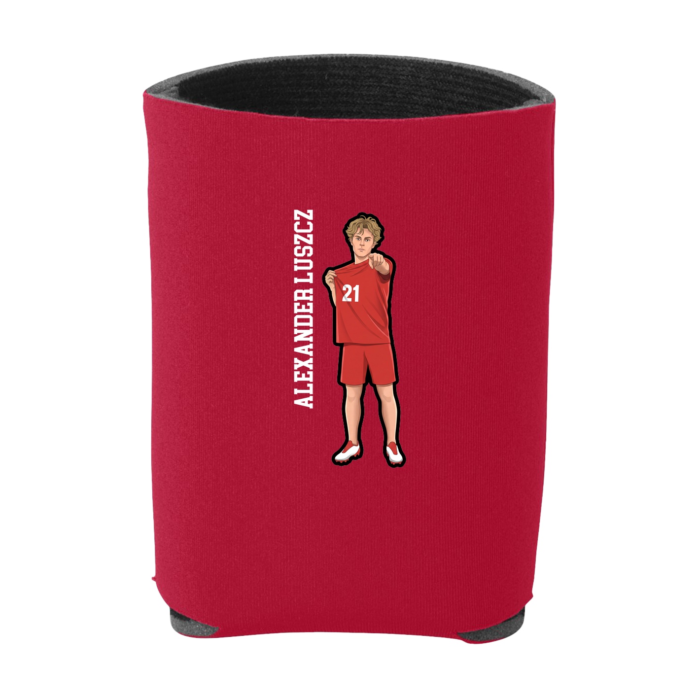 Can Holder — Name Vertical in Red