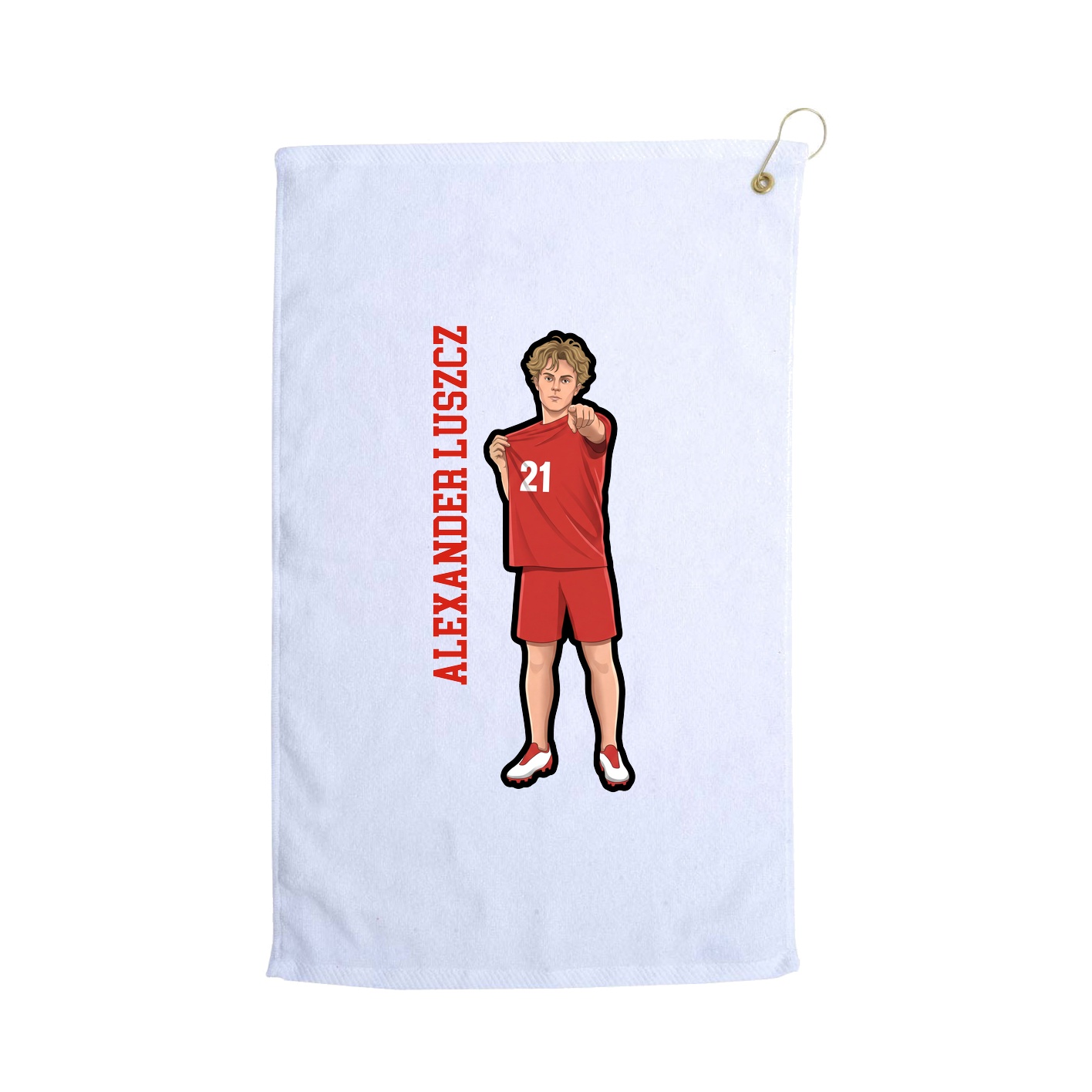 Golf Towel — Name Vertical in White