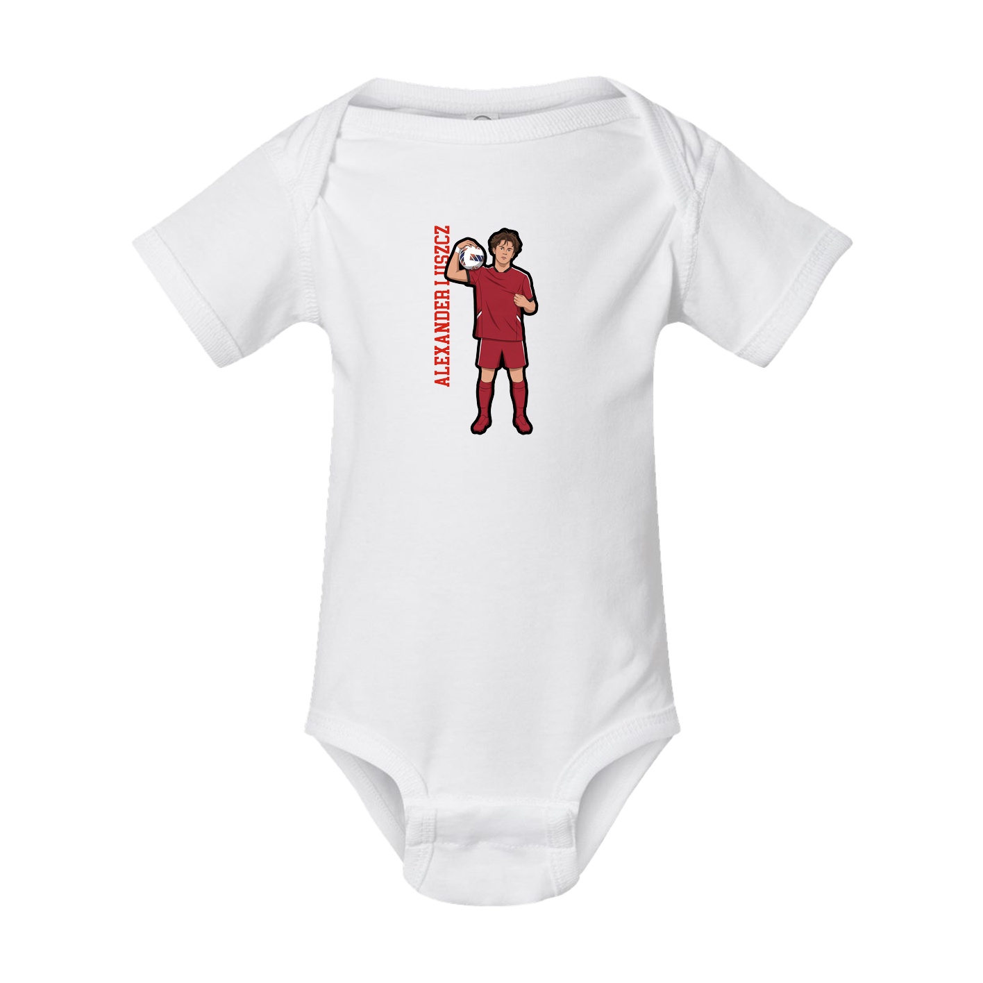 Baby Onesie — Name Vertical in White