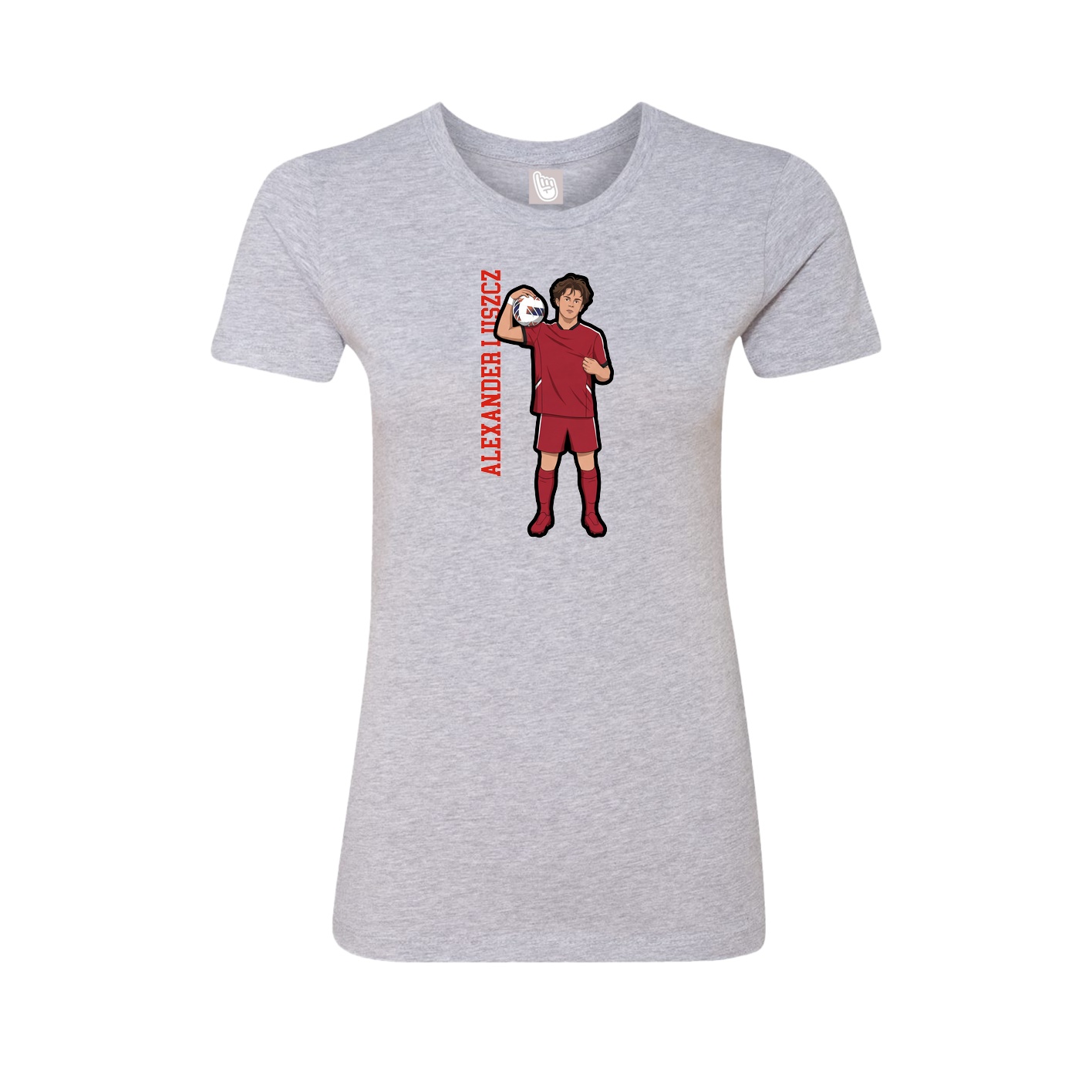 Womens Tee — Name Vertical in Grey