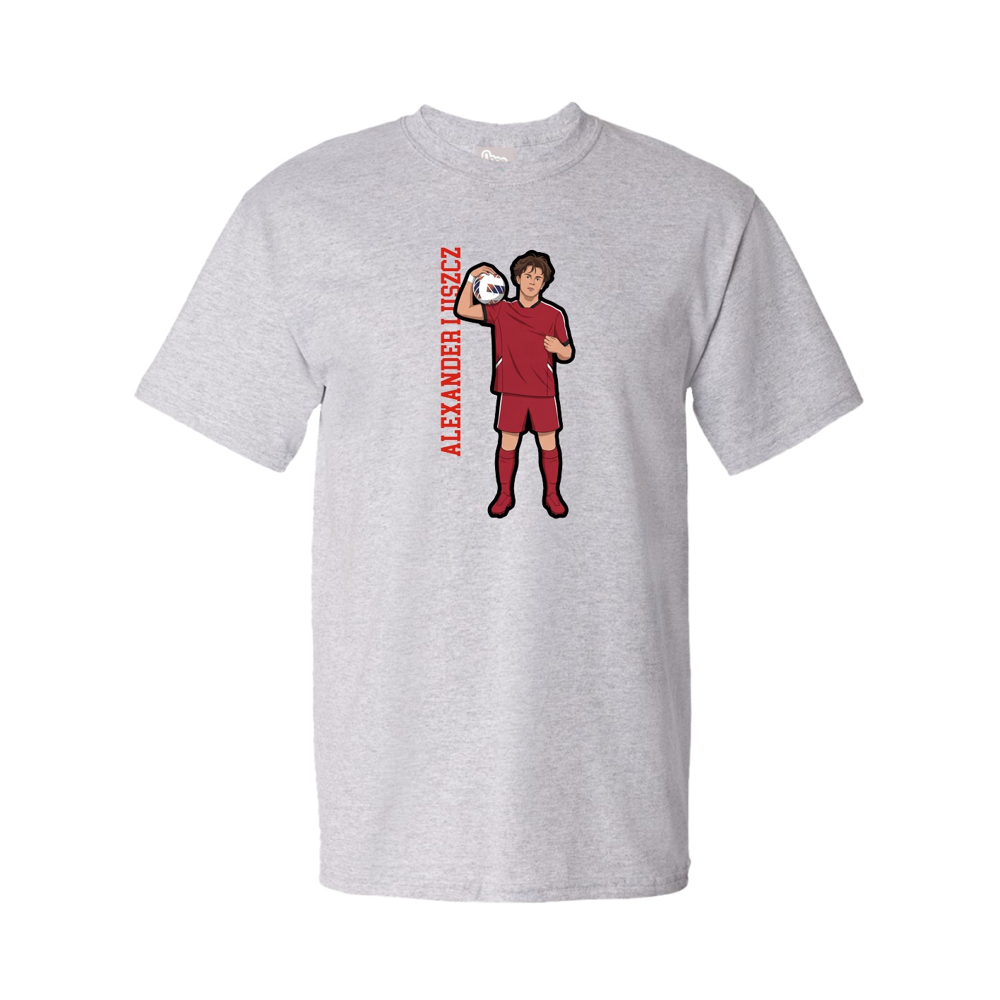 Youth Tee — Name Vertical in Grey