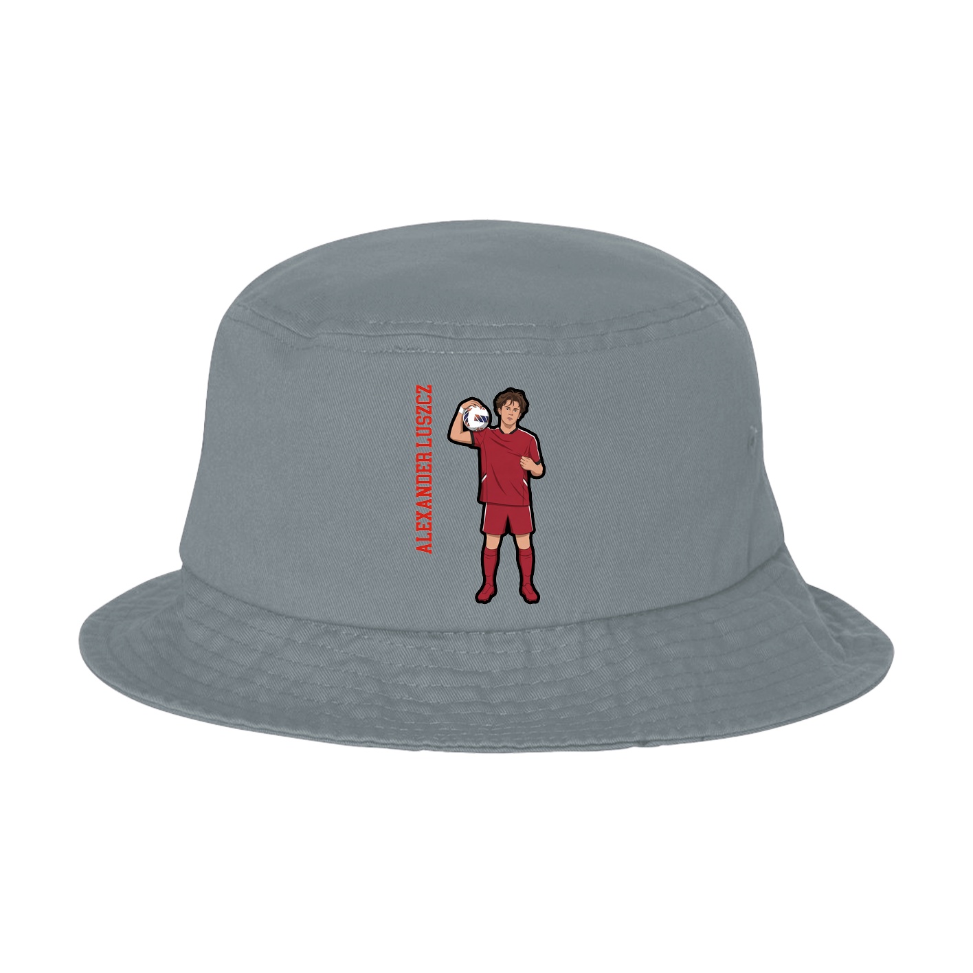 Bucket Cap — Name Vertical in Grey