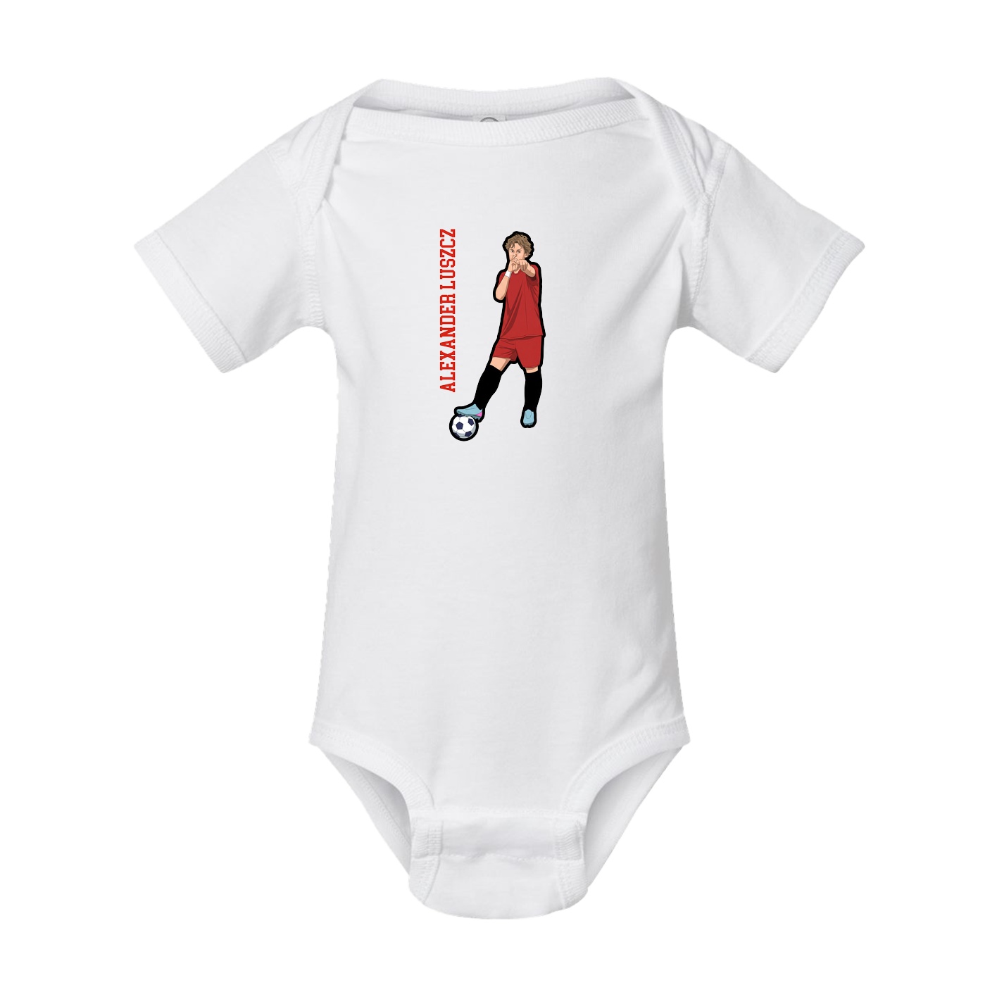 Baby Onesie — Name Vertical in White