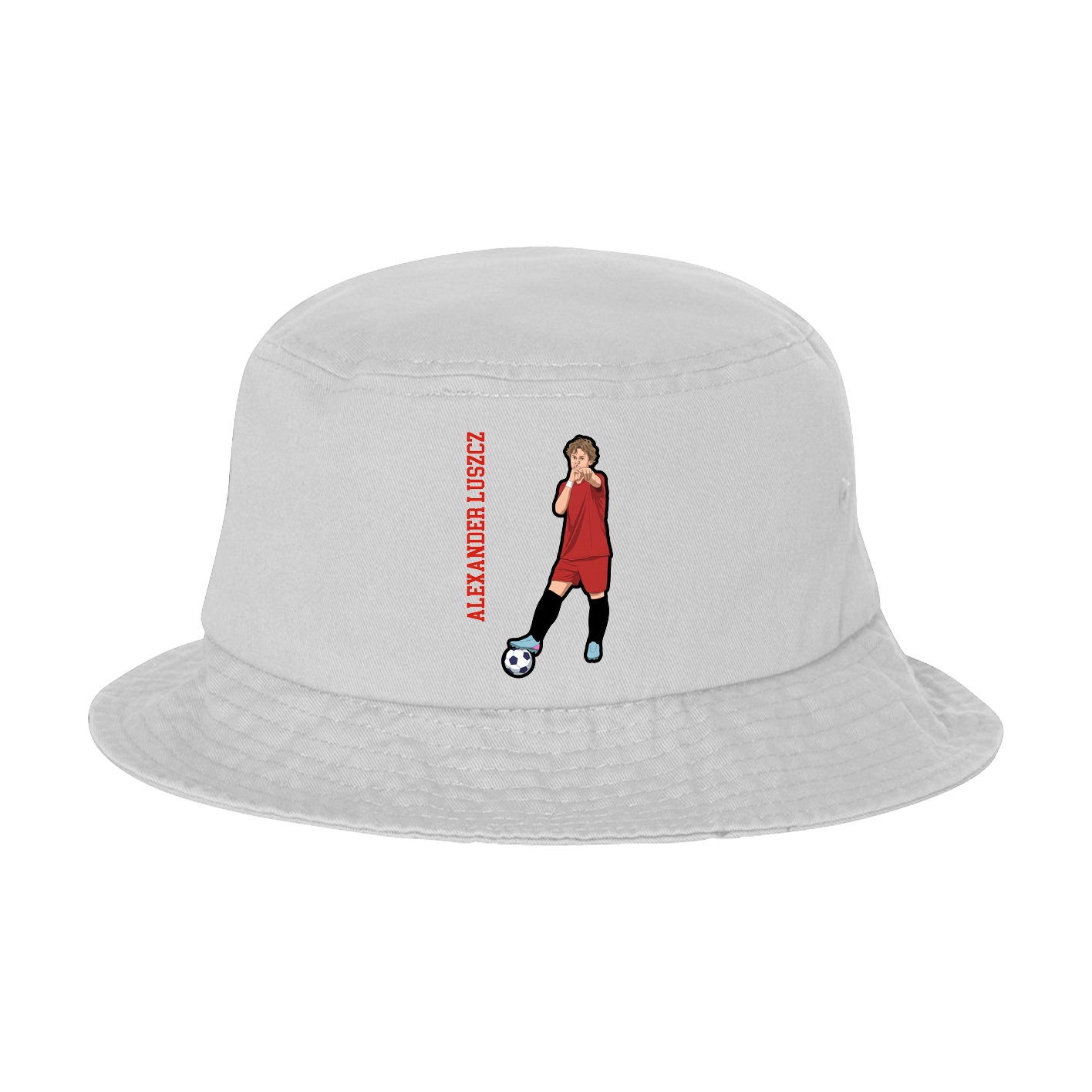Bucket Cap — Name Vertical in White