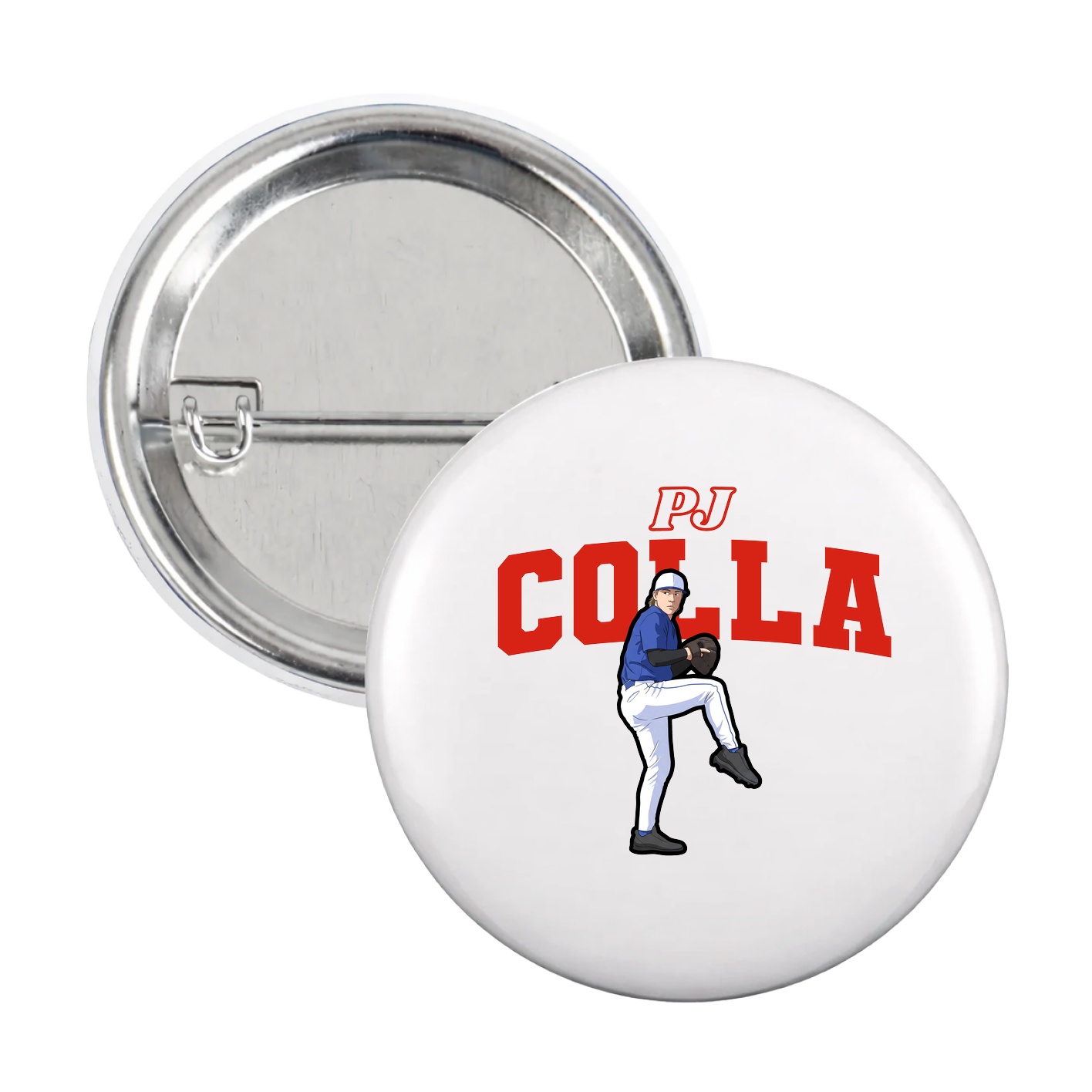 Game Day Button — Name Arch in White
