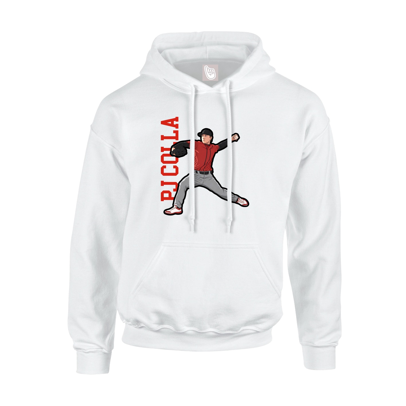 Youth Hoodie — Name Vertical in White