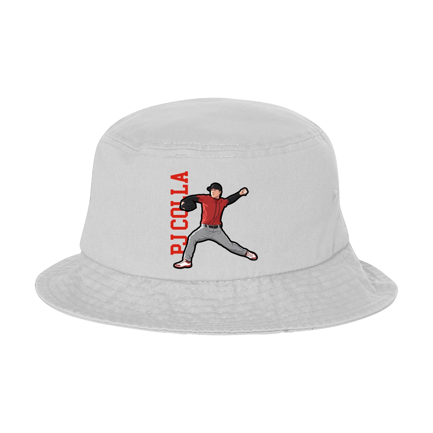 Bucket Cap — Name Vertical in White