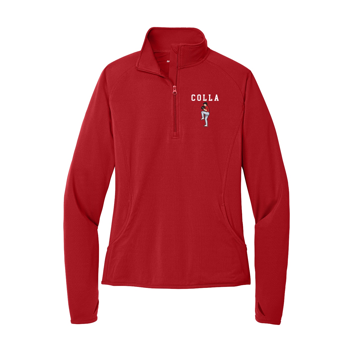 Women's Q-Zip Pullover — Shirsey in Red